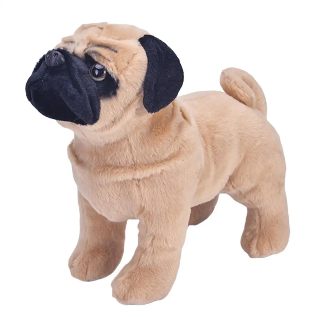 Simulation Animal Figures - Plush Dog Pug Toy for Toddlers girls and boys, Home