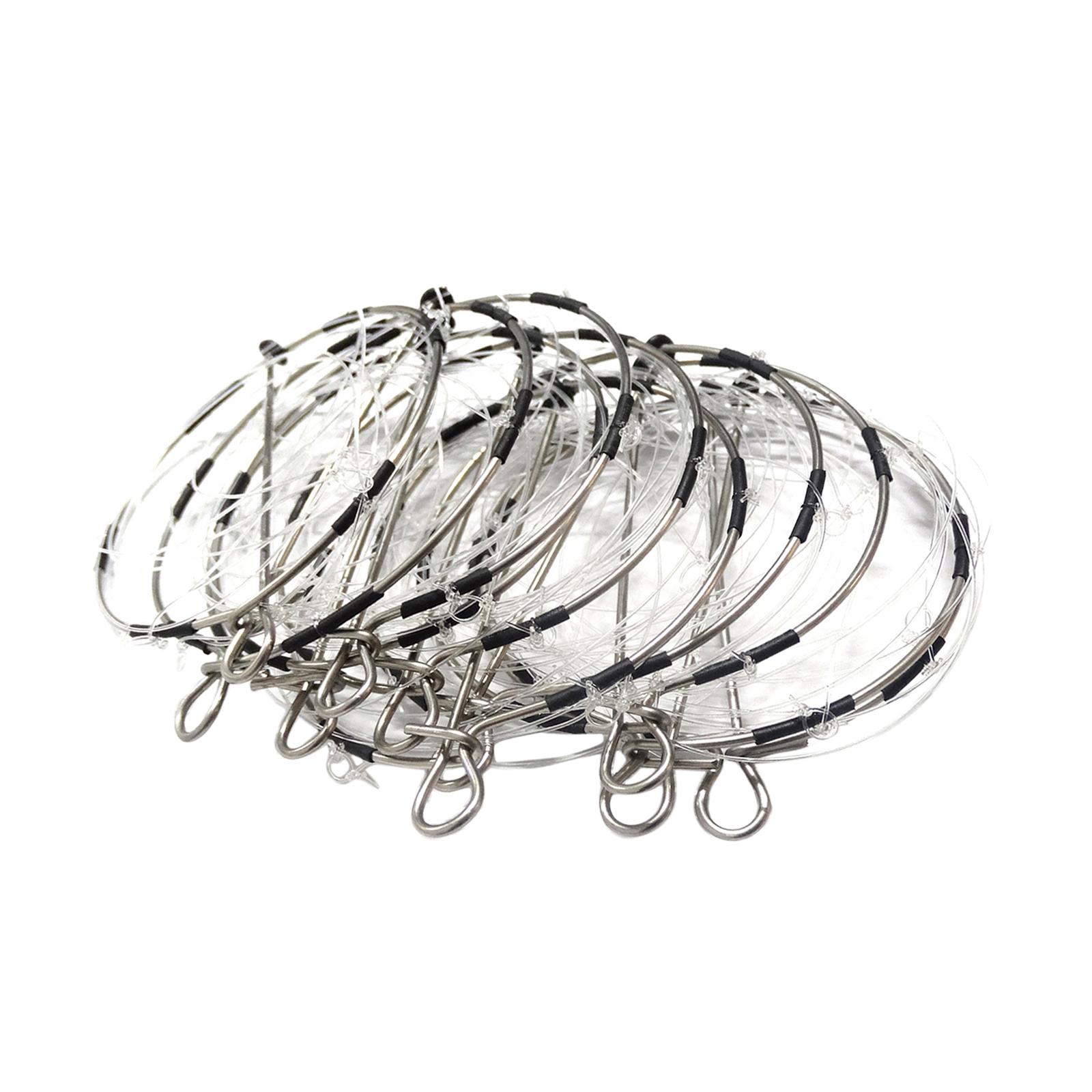 10Pcs Crab Trap Repeated Use 6-ring Portable Steel Catch Crabs Tool Fishing Bait Trap for Lobster Crawdad shrimp Crawfish Rivers