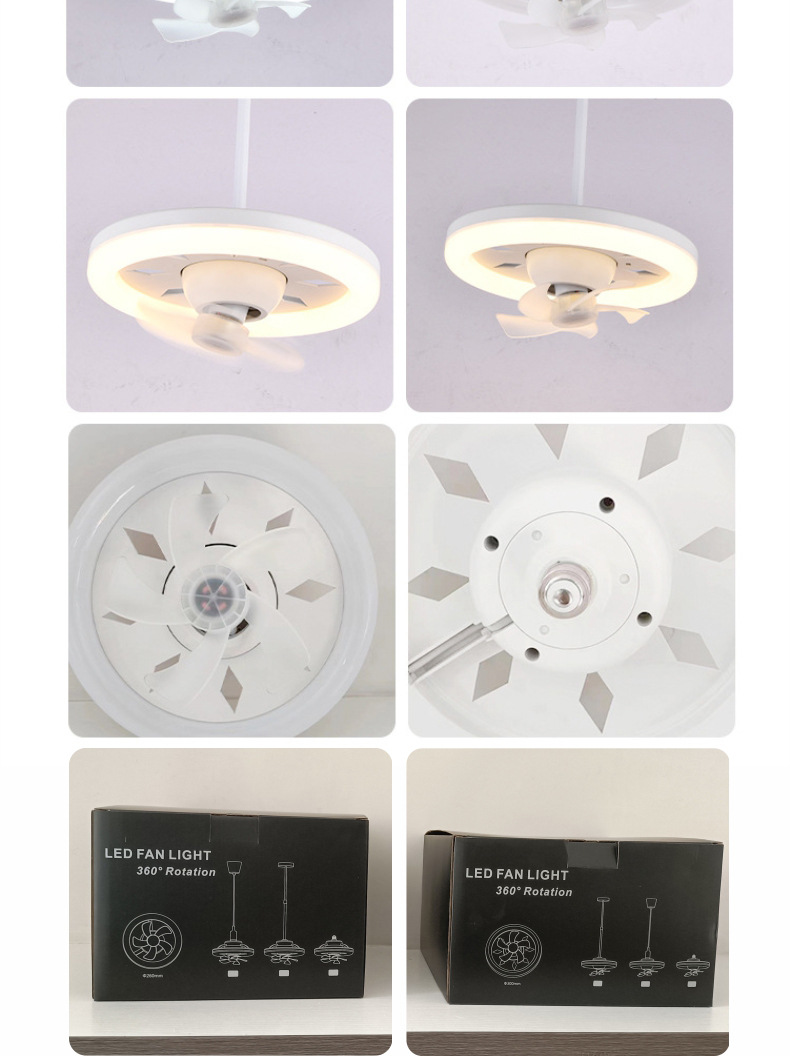 Title 20, 60W Ceiling Fan E27 With Led Light And Remote C...