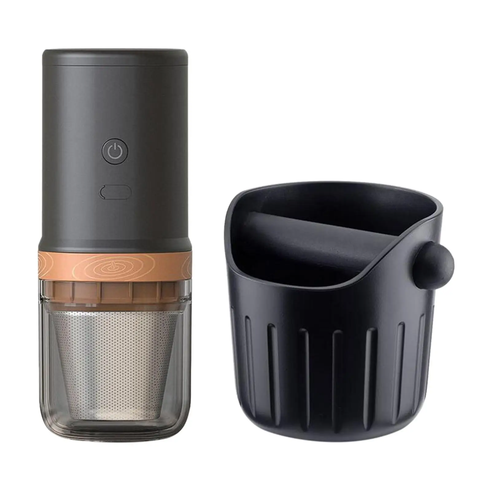 Portable Electric Coffee Grinder with Coffee Equipment Slag Bucket Small Coffee Bean Grinder for Office Travel Outdoor