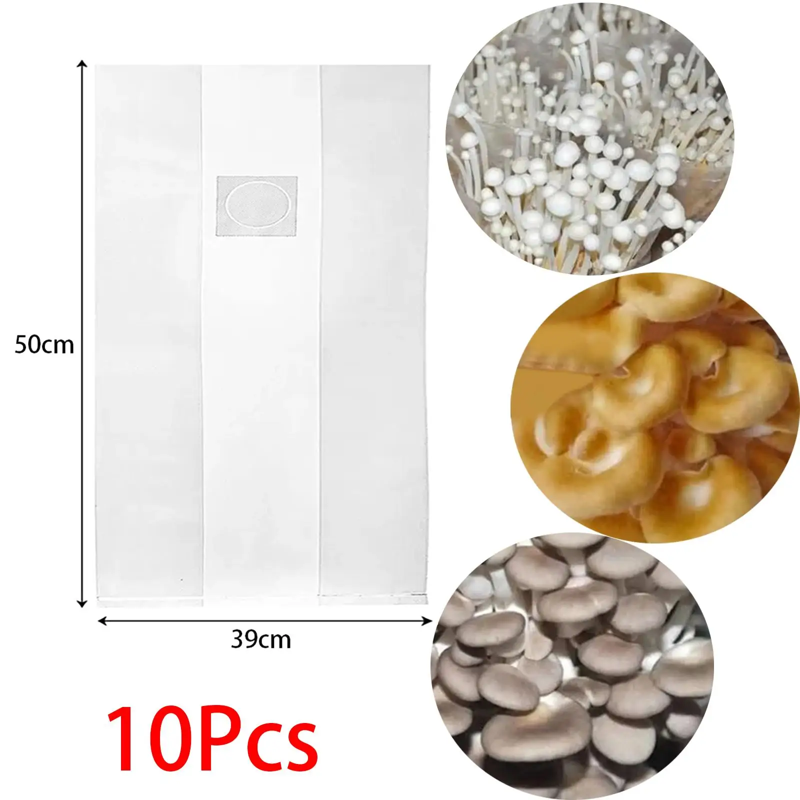 10x Edible Fungi Growing Bags Bulk Breathable 6 Mils Thick Spawns Bags