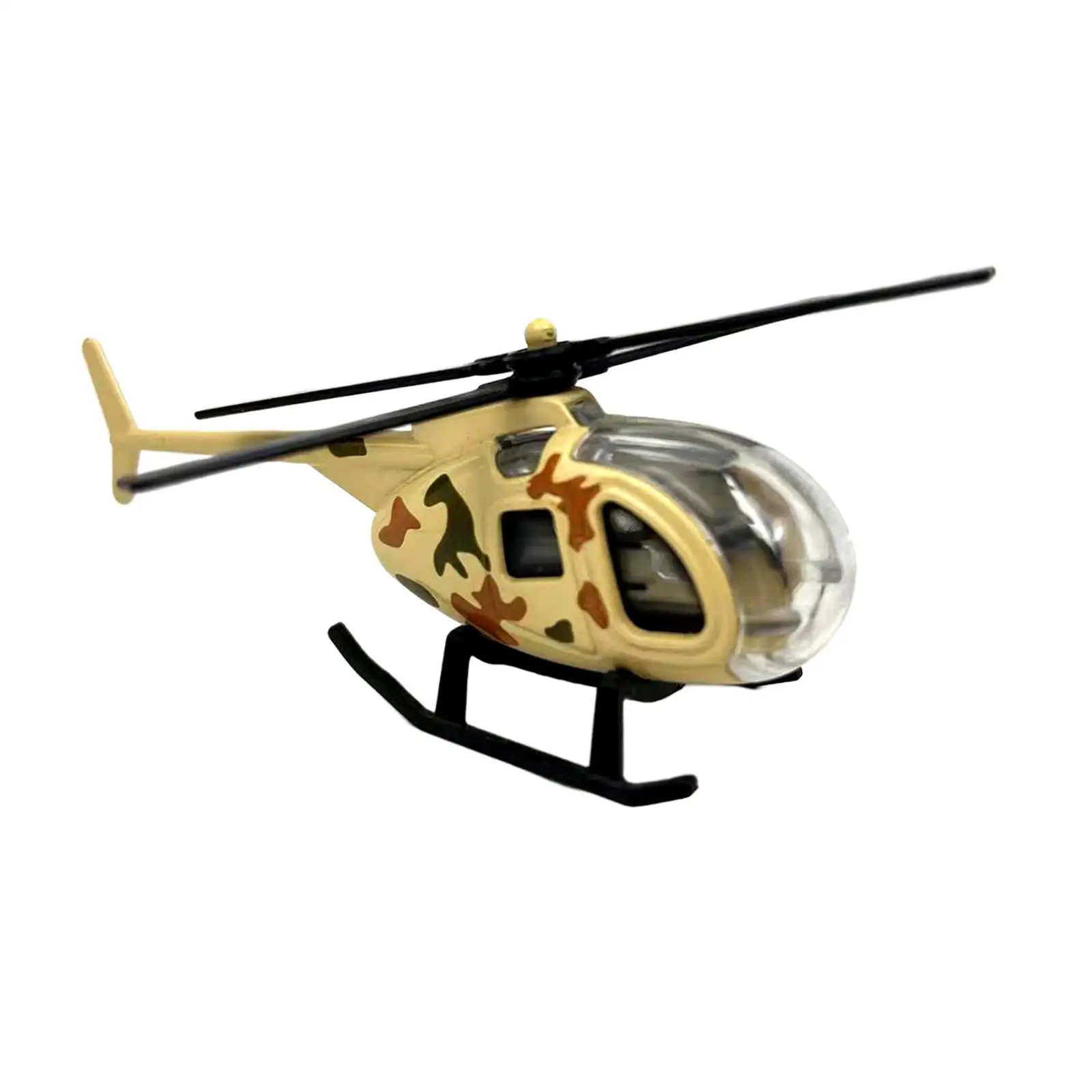 1/64 Scale Diecast Alloy Helicopter Ornament for Boys and Girls Cake Decoration Party Favor Desktop Display Airplane Toy