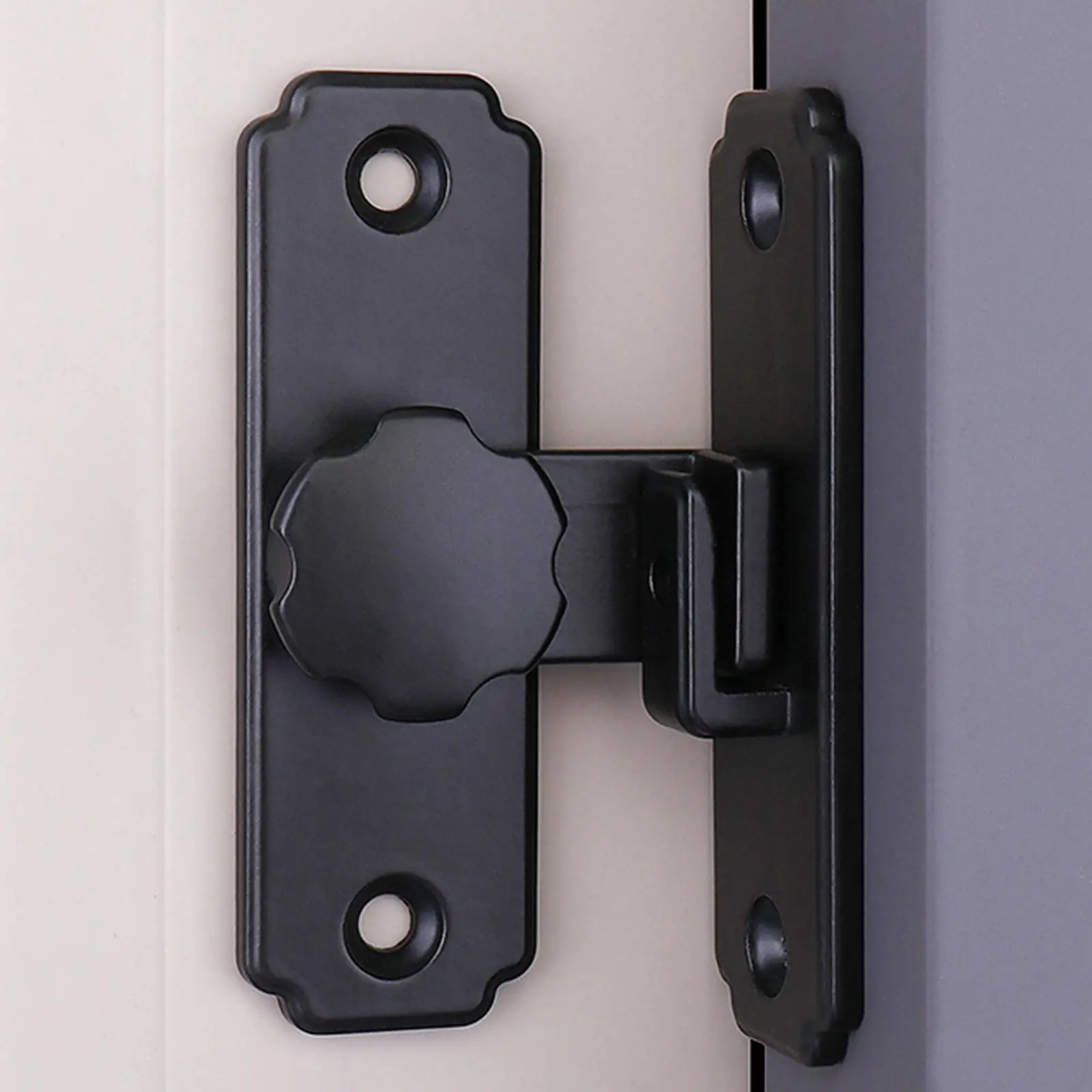 Durable Barn Sliding Door Buckle Latch Lock with Screws 90 Degree Hasps Lock for Outdoor Garden Garage Accessories Hardware