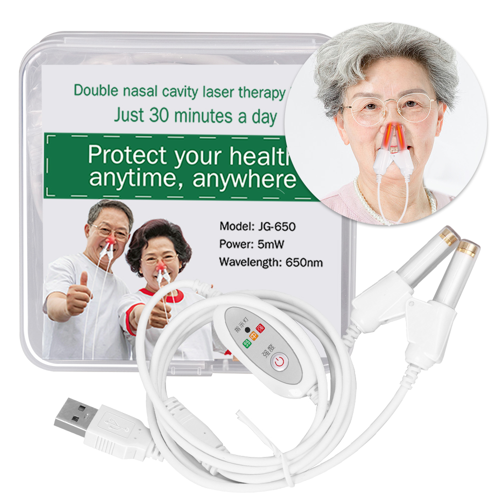 Laser Therapy Rhinitis Sinusitis Machine 650nm Nose Care Bionase Tinnitus Ear Laser Therapy LLLT Irradiation Media Deafness USB