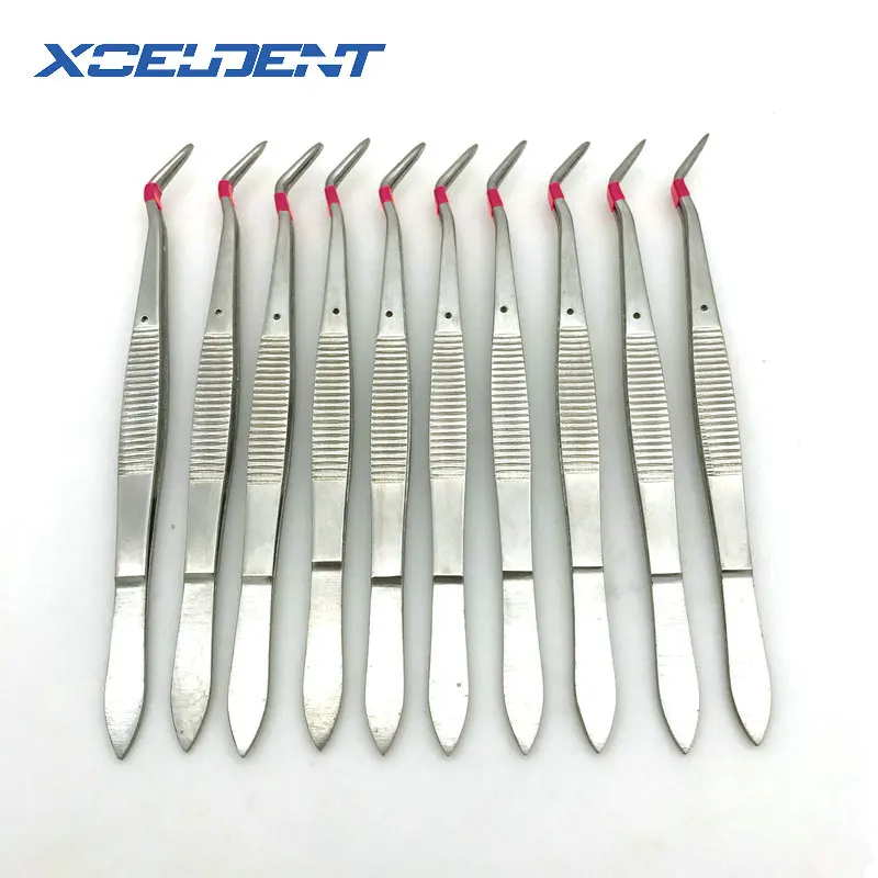 Best of 10pcs Stainless Steel Tweezers Serrated Curved Dental Surgical Instruments With Location Dentist Tools Reviews & Tips