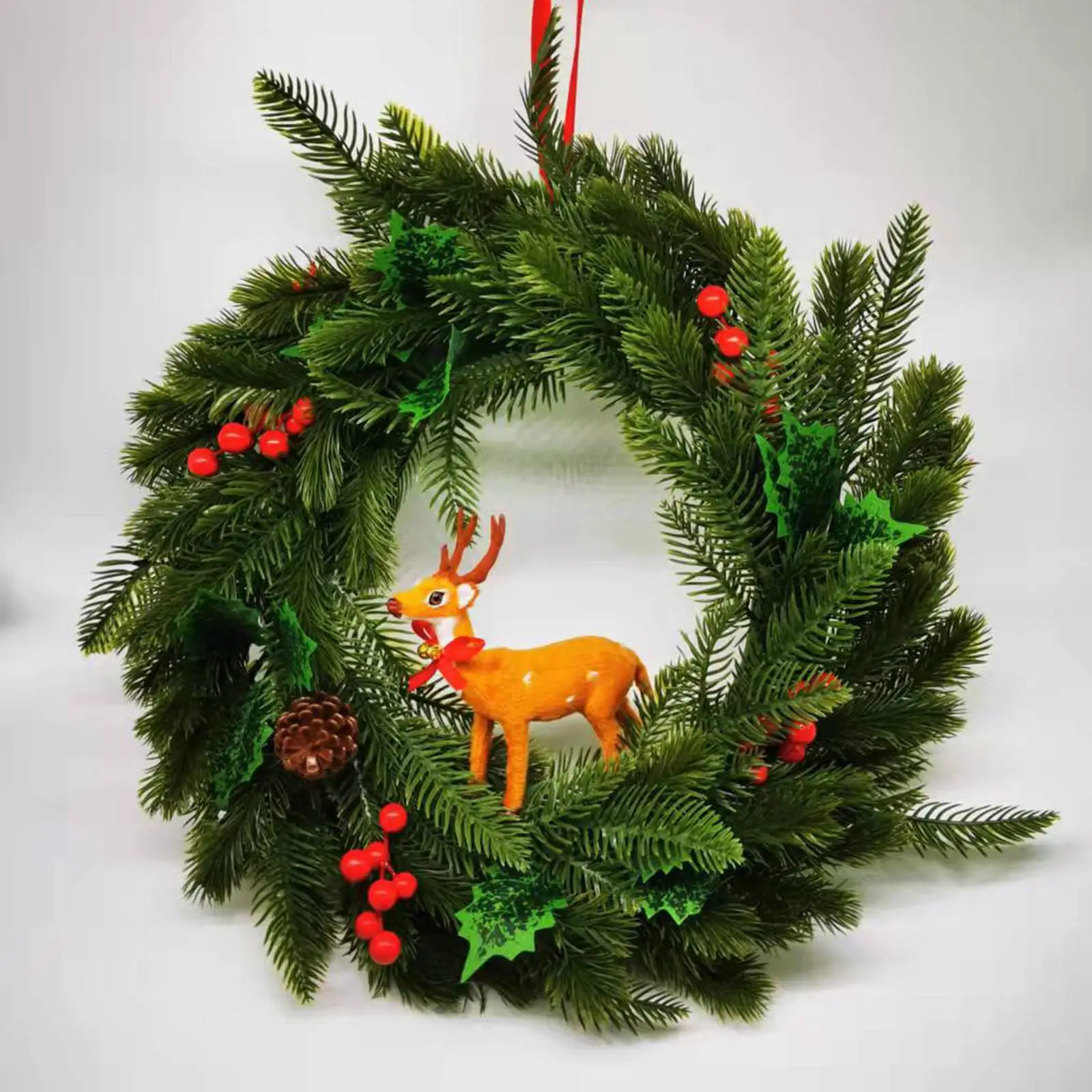 Christmas Door Wreath Garland Artificial Flower Wreath for New Year Holiday