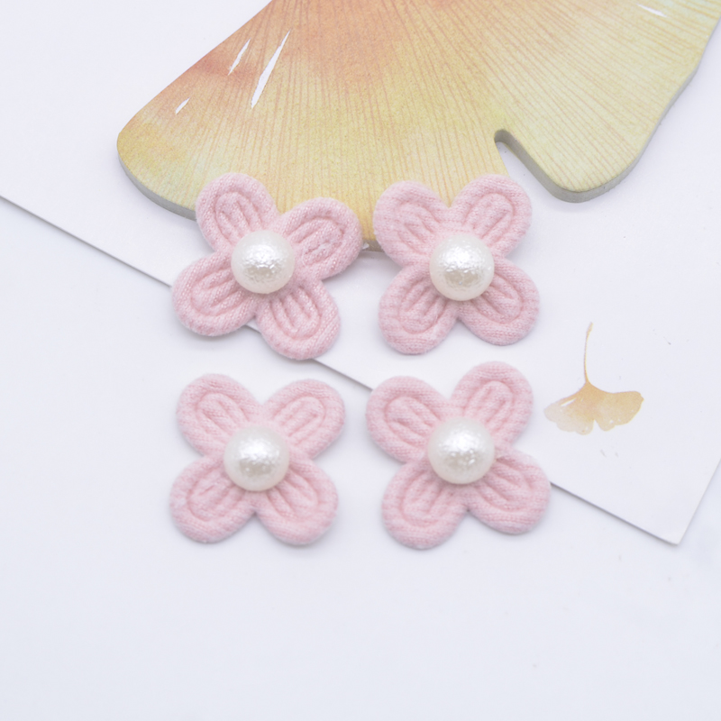30 Stück 20 mm Blumen mit Perlenapplikationen für Kleidung, Hut, Leggings, Nähflicken, DIY, Kopfbedeckung, Haarspangen, Schleife, Dekor-Zubehör – Detail 3