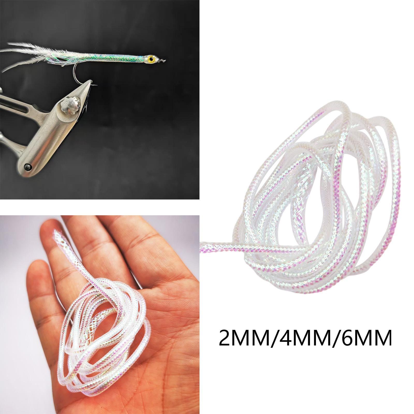 4M Braid Mylar Tube Fly Tying Materials White Pearlescent Round Holographic Cord Fishing Braided Equipment DIY Tool Easy to Use