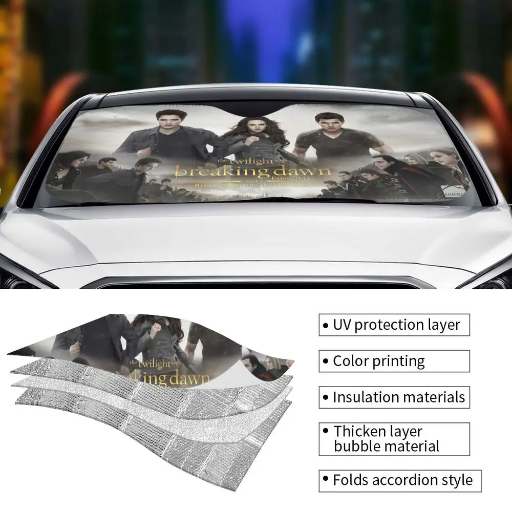 YSHa Cars Sunshade The Twilight Saga Auto Shield Cover Sun Shade for Windshield UV Sun and Heat Reflector 