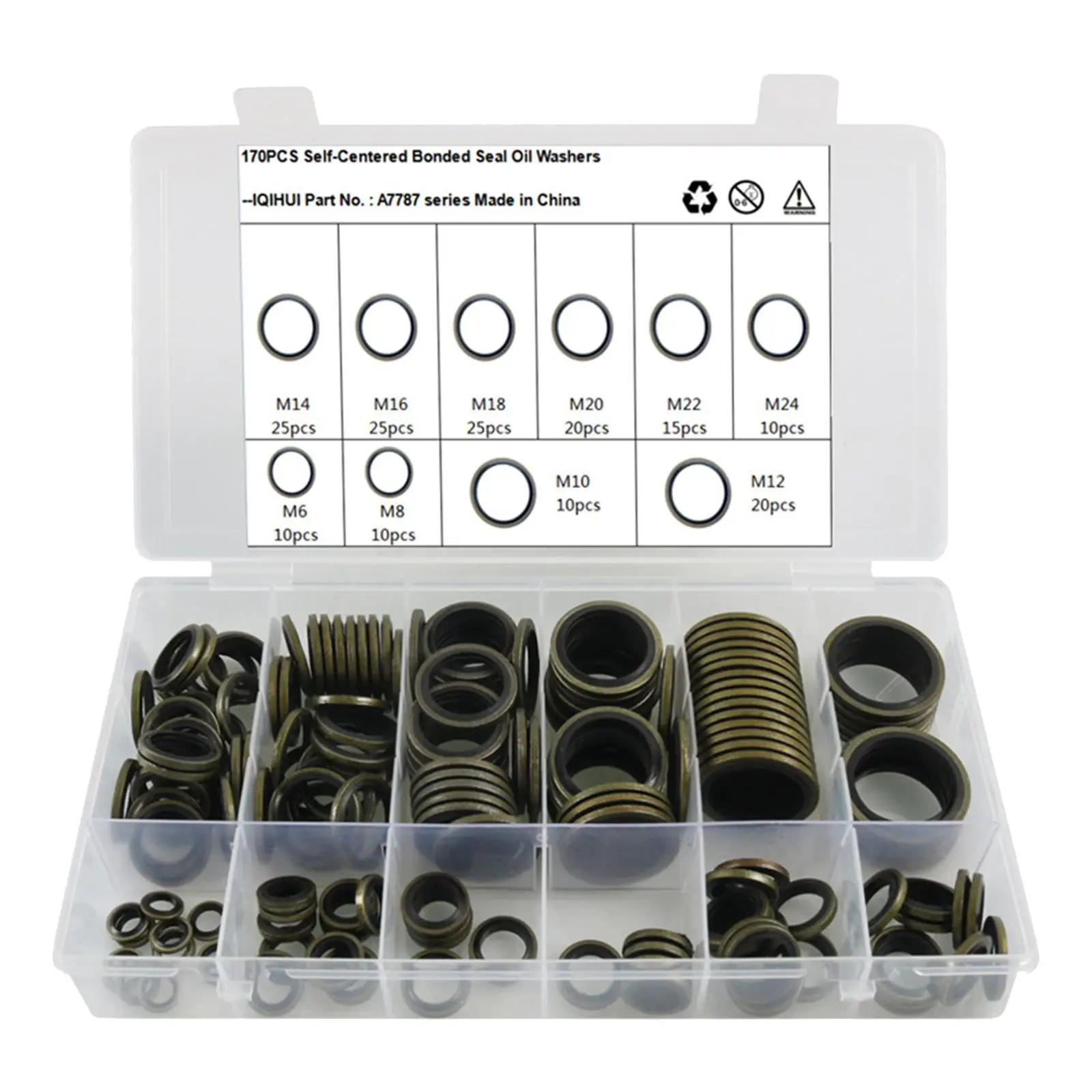170 Pieces Rubber O Rings Set 10 Sizes Durable with Storage Box M6 M8 M10 M12 M14 M16 M18 M20 M22 M24 for Automotive Mechanic