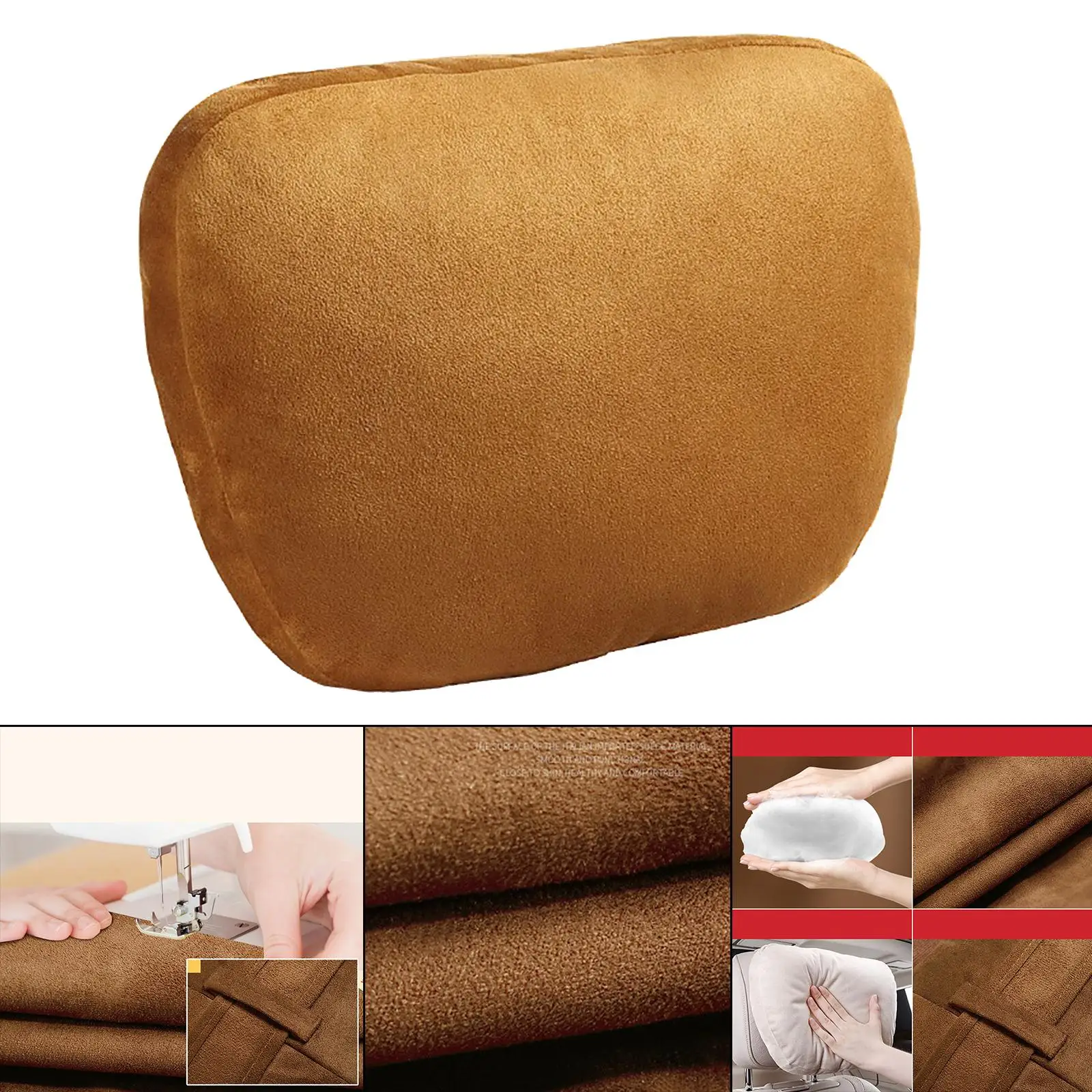 Car Headrest Down Cotton Removable Relieve Neck Pain Adjustable Soft Neck Rest  Fit for Travelling Gaming Resting Home