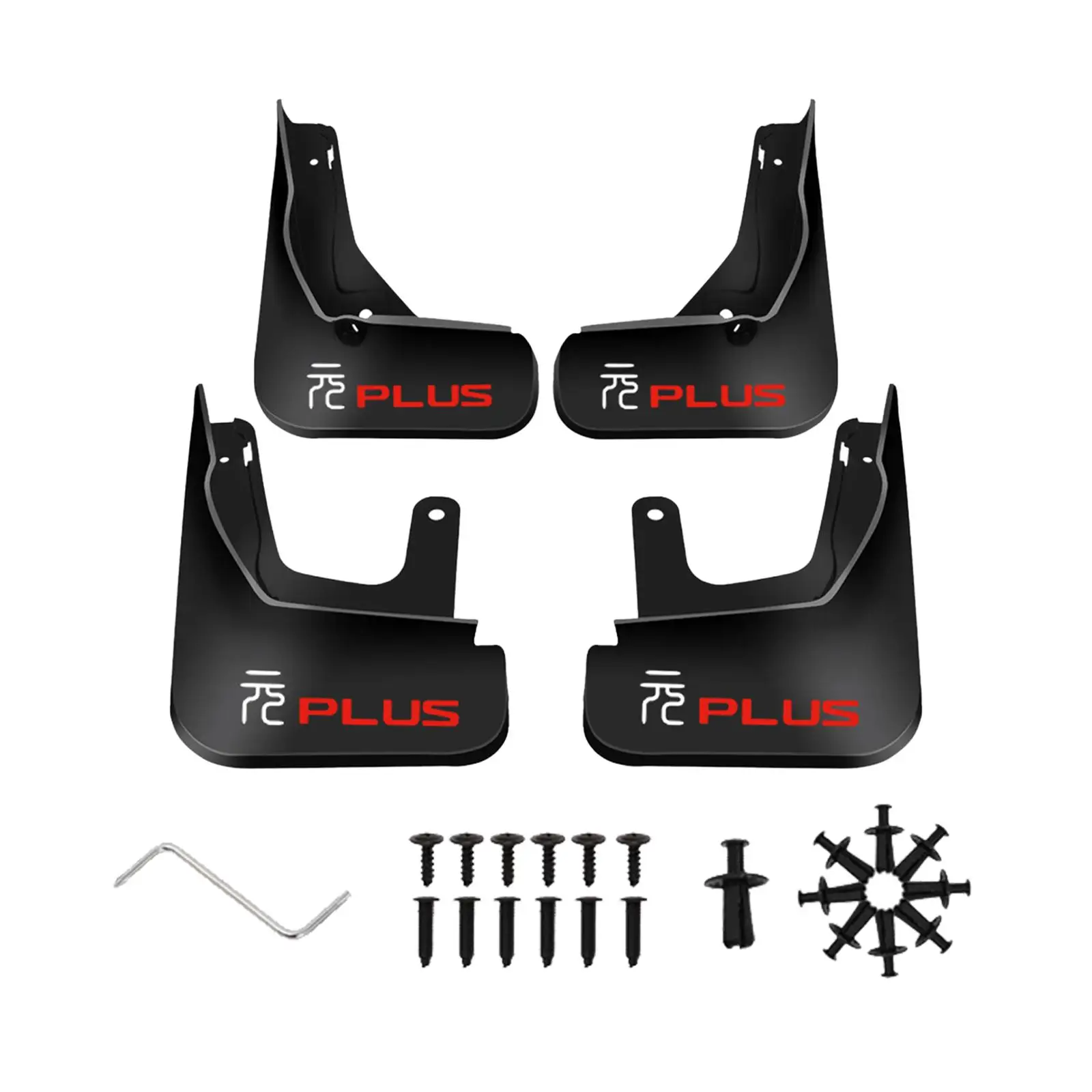 4 Pieces Mudguard Mud Flaps Front and Rear Black for Byd Yuan Plus 2022