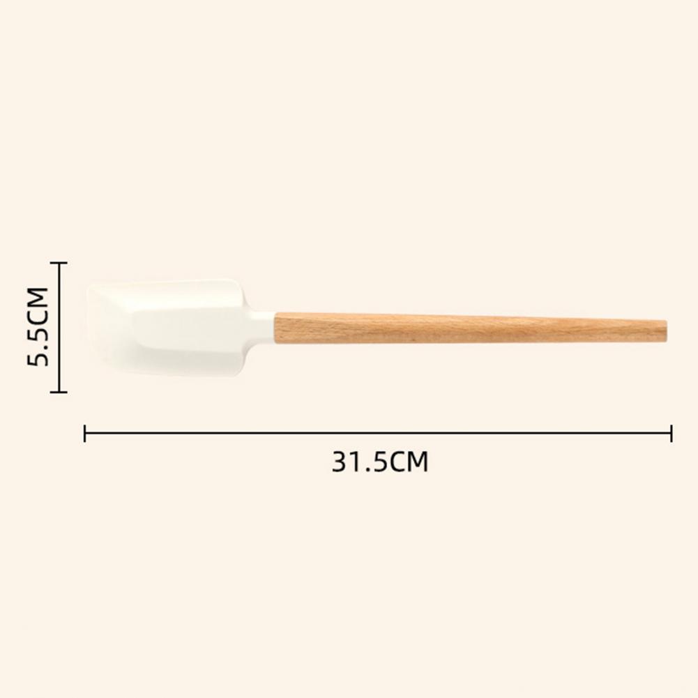 Title 5, Silicone Cream Spatula Wooden Handle Non-stick ...