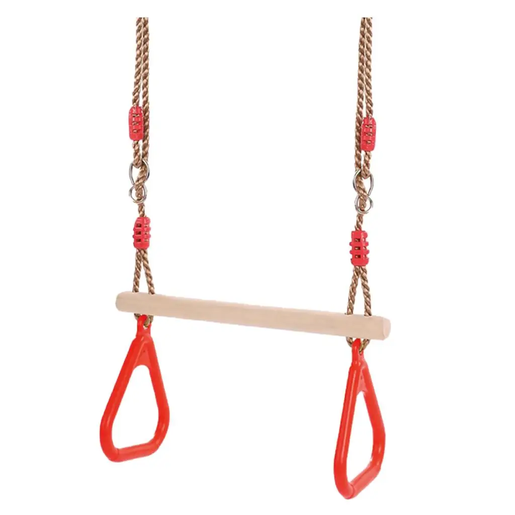 Kids Wooden  Swing Gym Rings for indoor  interesting play Toy