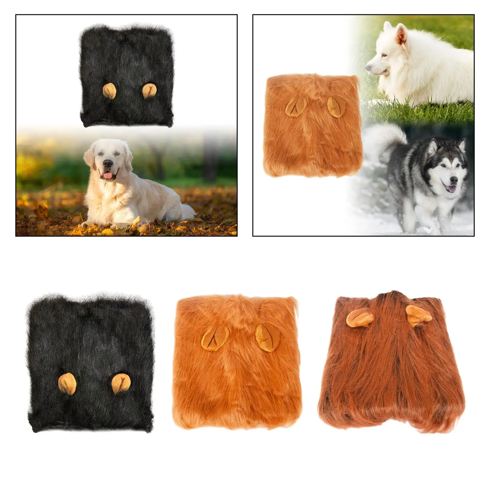 Mane Costume for Cat Funny Cute Pet Clothing Accessories Headwear Outfit for Party Fancy Dress up Large Dogs Halloween Role Play
