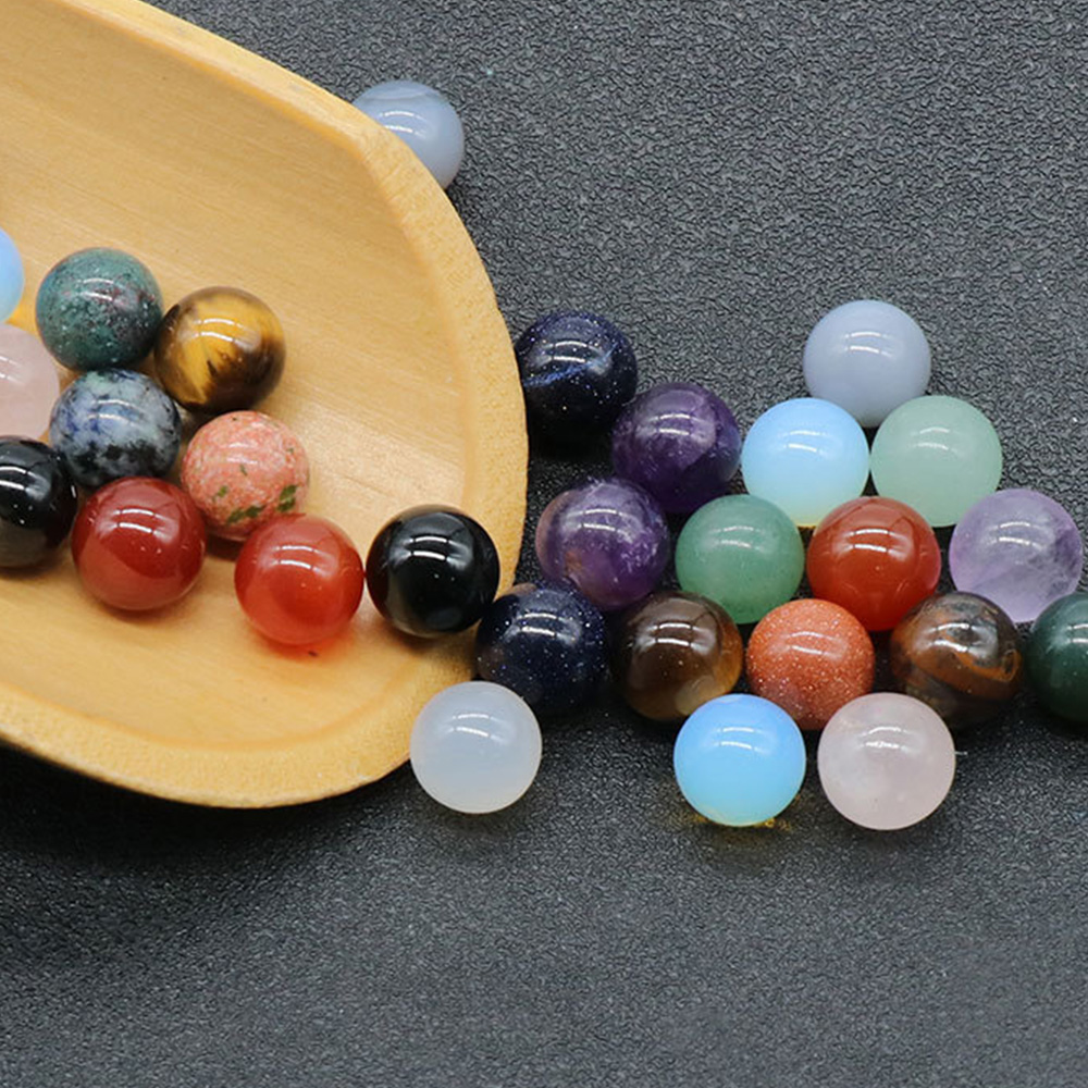 10 Stück Naturstein Achat Kristall Runde Perlen 10 mm Reiki Energie Nicht poröse Mini Quarz Kugel Heimdekoration DIY Schmuck Handwerk – Detail 3