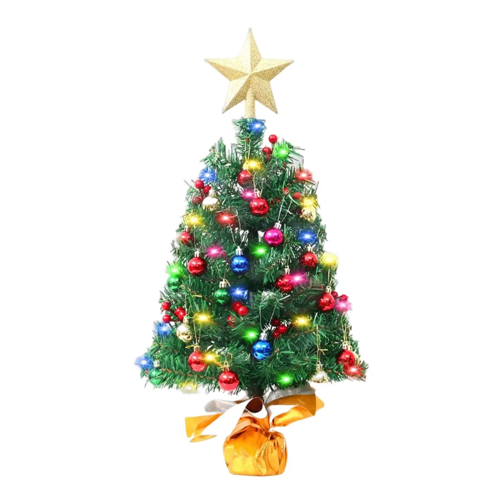 Christmas Tree Ornament Desktop Home Party Photo Props with Stand