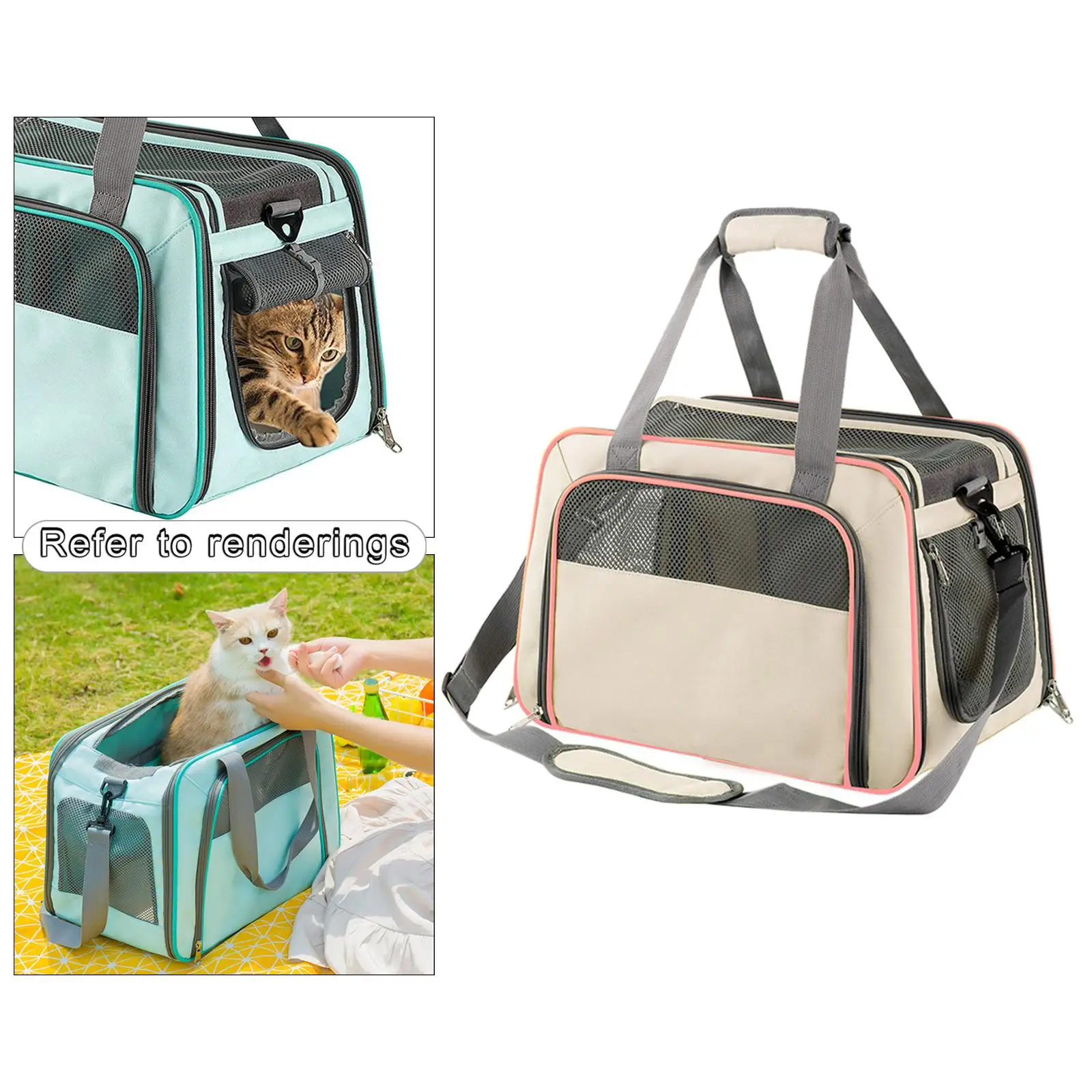 Collapsible Pet Dog Carrier Cat Transport Box Outdoor Carry Bag