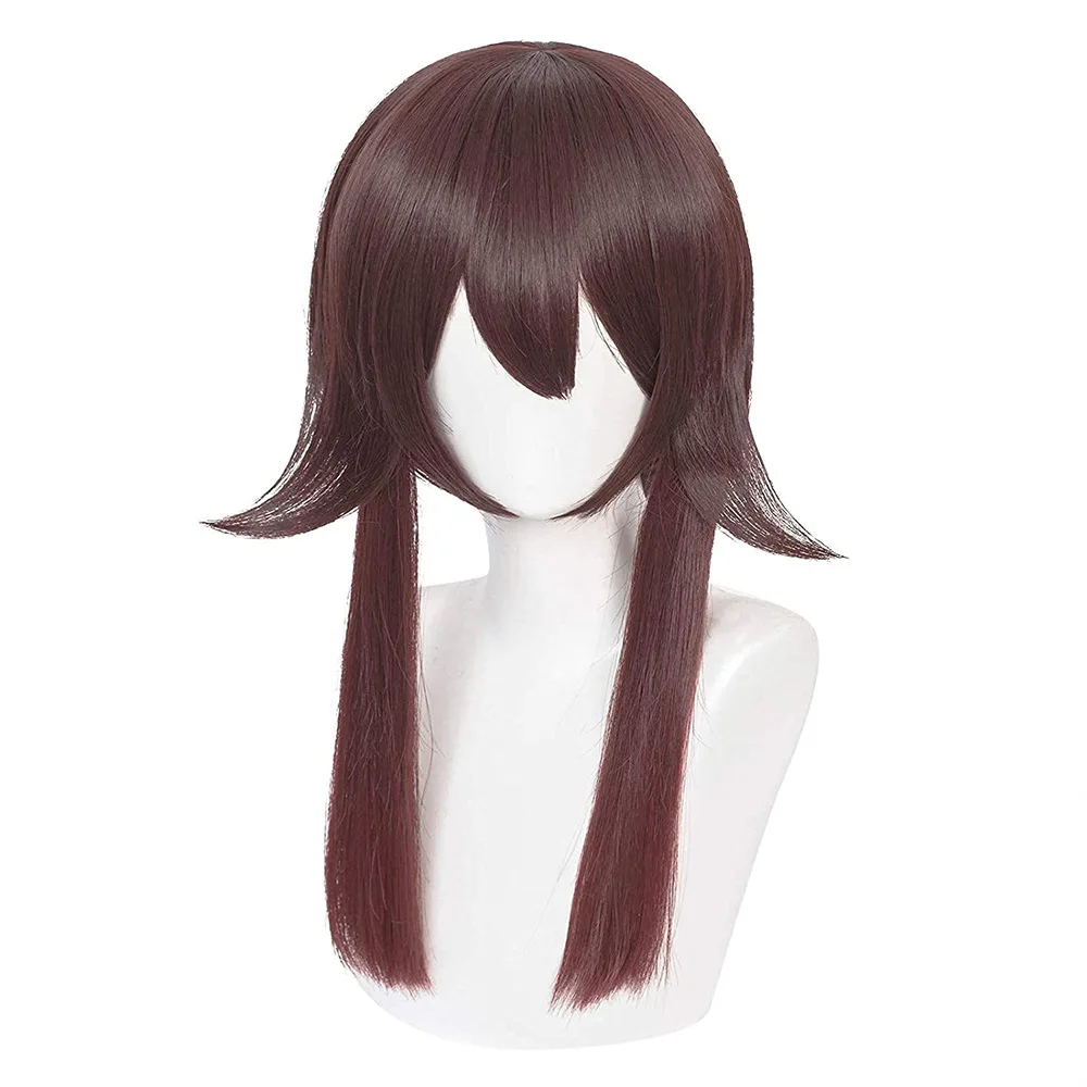 Hu Tao Cosplay Wig 43inches 110cm Long Brown With Ponytails Genshin Impact Hutao Heat Resistant Synthetic Hair Wigs + Wig Cap funny halloween costumes