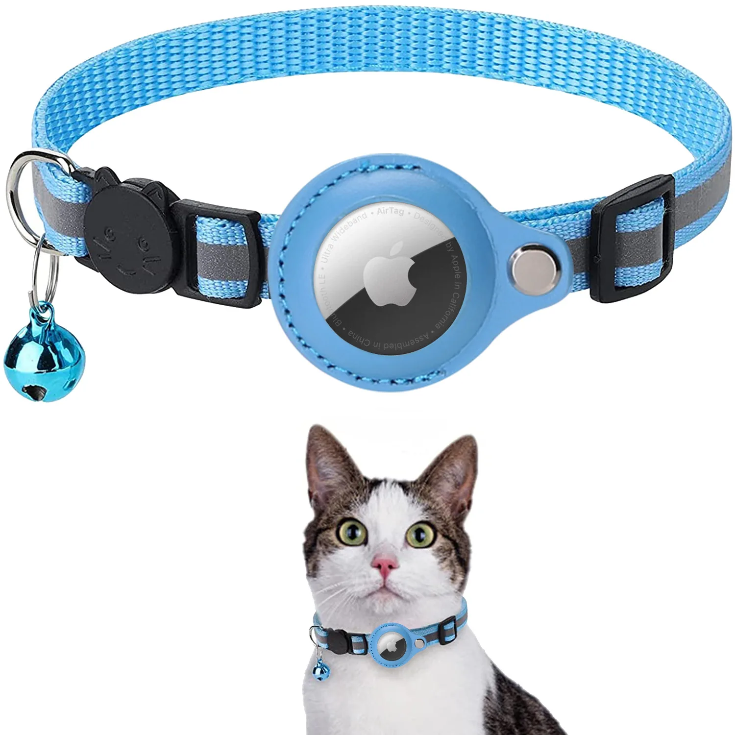 Airtag Case Halsband, Voor Katten Met Beschermhoes Voor Anti Verloren Locator Tracker Hond Accessoires Reflecterende Huisdier Halsbanden