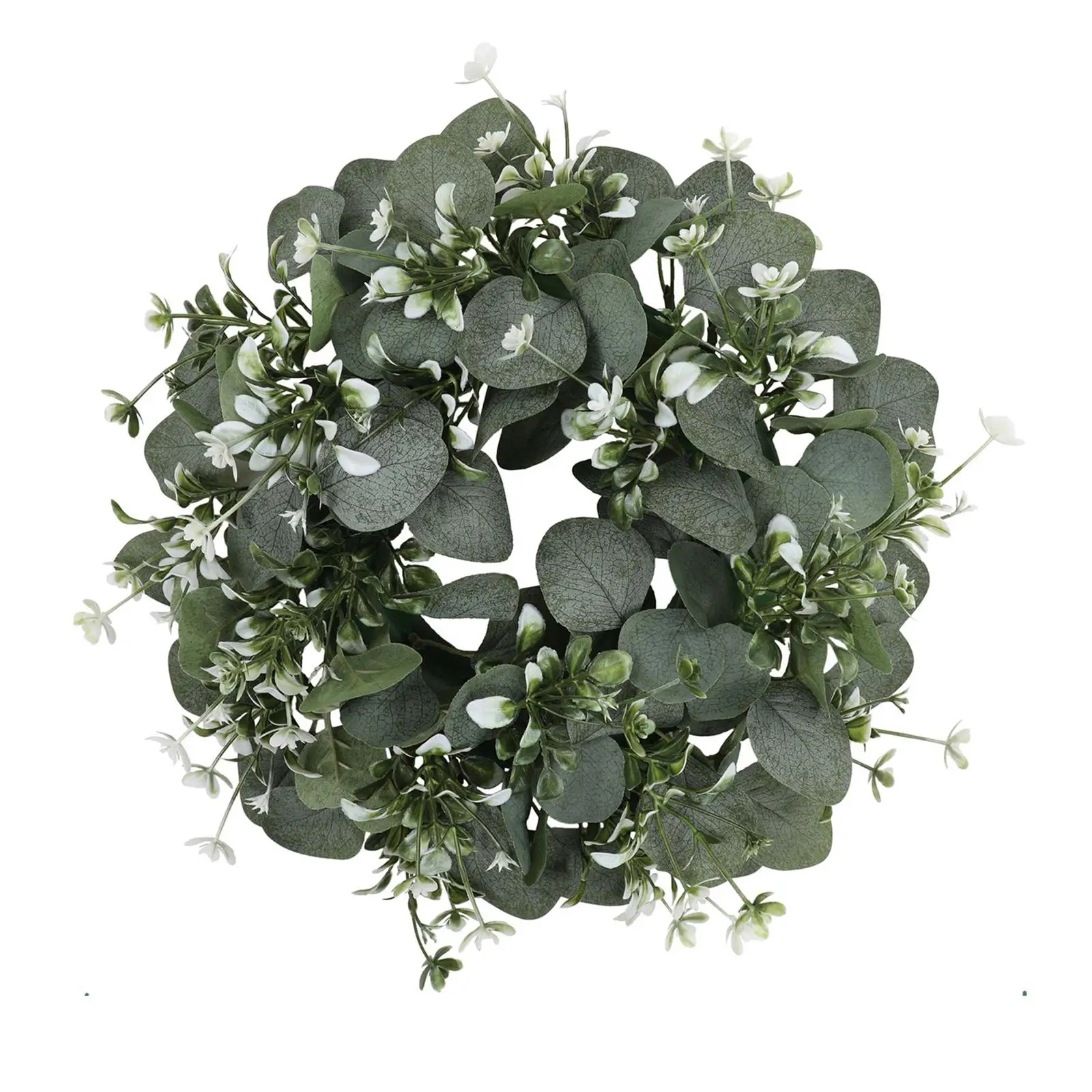Large Green Leaf Wreath Simple and Fashion Home Decor Holiday Ornaments Artificial Wreath for Window Porch Indoor Garden Wedding