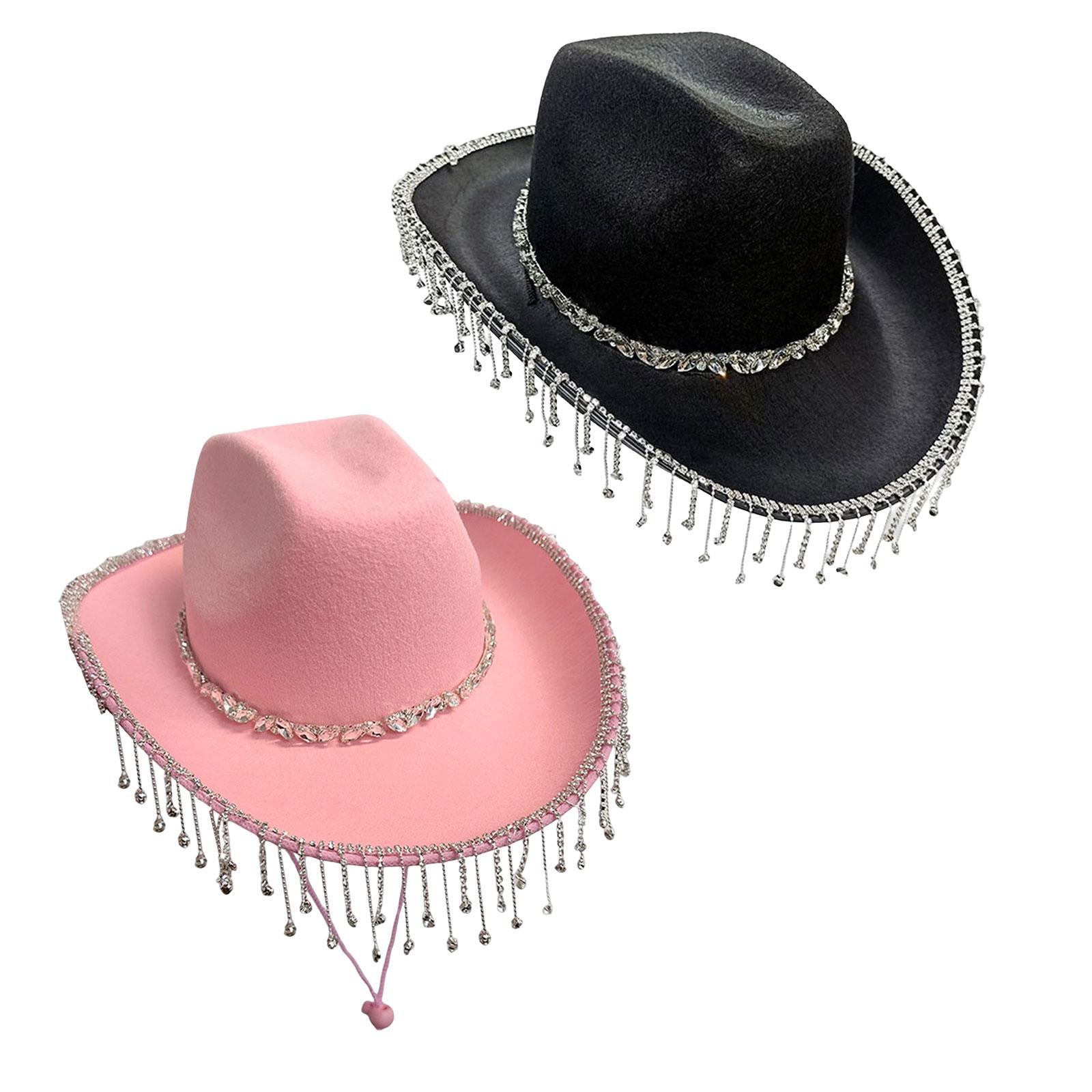 Western Cowboy Hat Beach Summer Events Hiking Party Women Camping Casual Fancy Dress Wide Brim Hat Cowgirl Hat Disco Hat