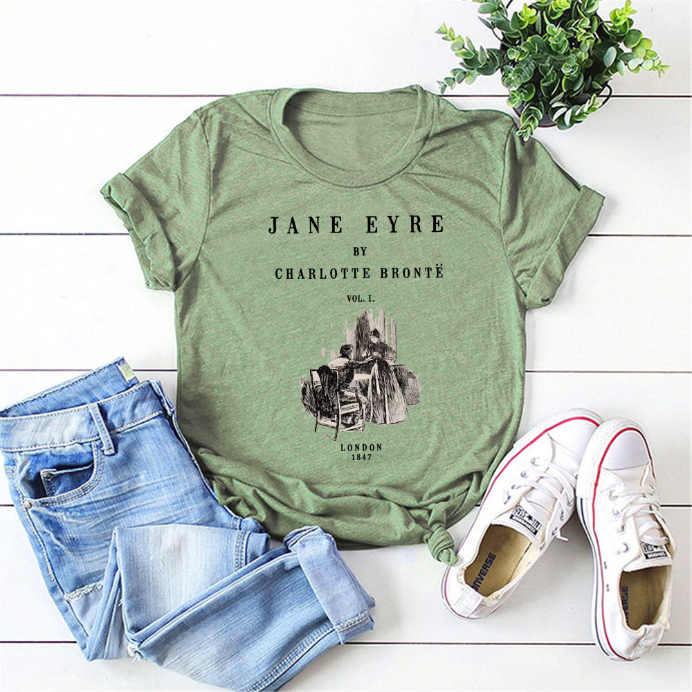 Charlotte Bronte, Literatura Clássica, Camiseta Literária, Tops Livreiros da Moda, Presente