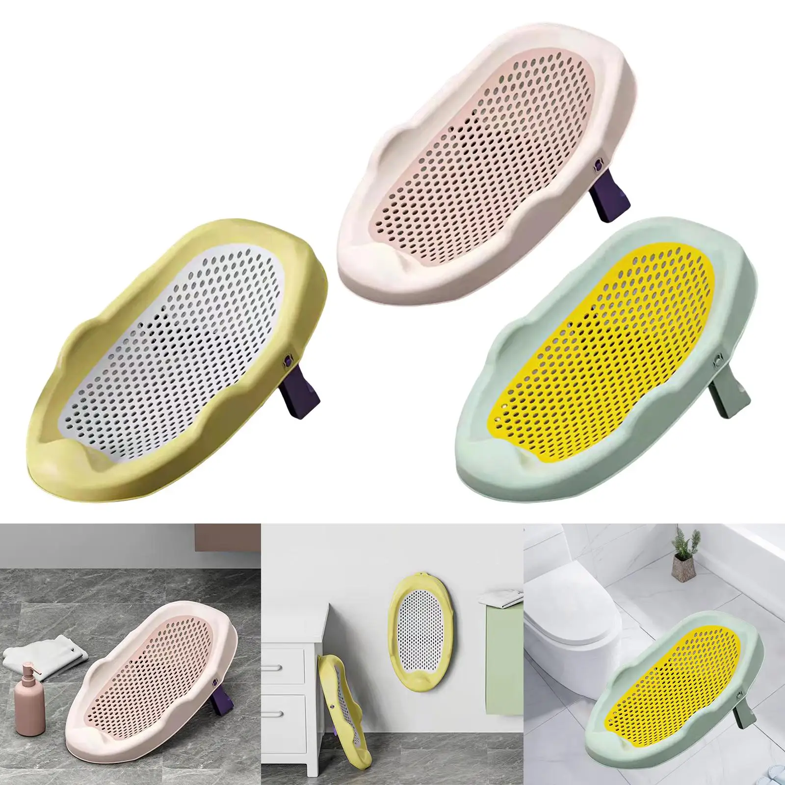 Baby Bath Seat Adjustable Foldable Breathable Anti Slip Shower Support for Baby