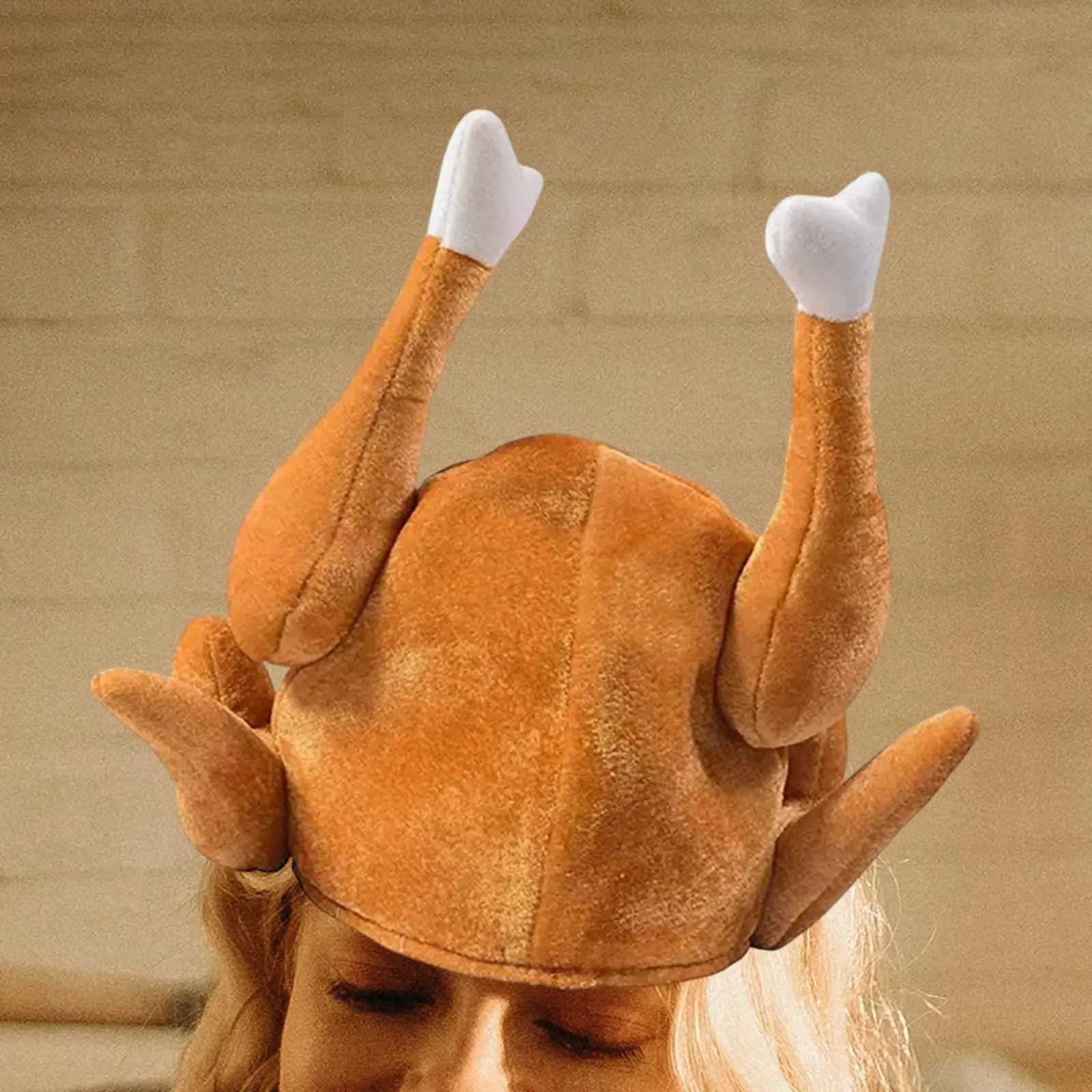 Funny Roasted Turkey Hat Cooked Chicken Costumes Accessories Creative for Dressing Props Party Xmas Stage Dressing Adult Kids