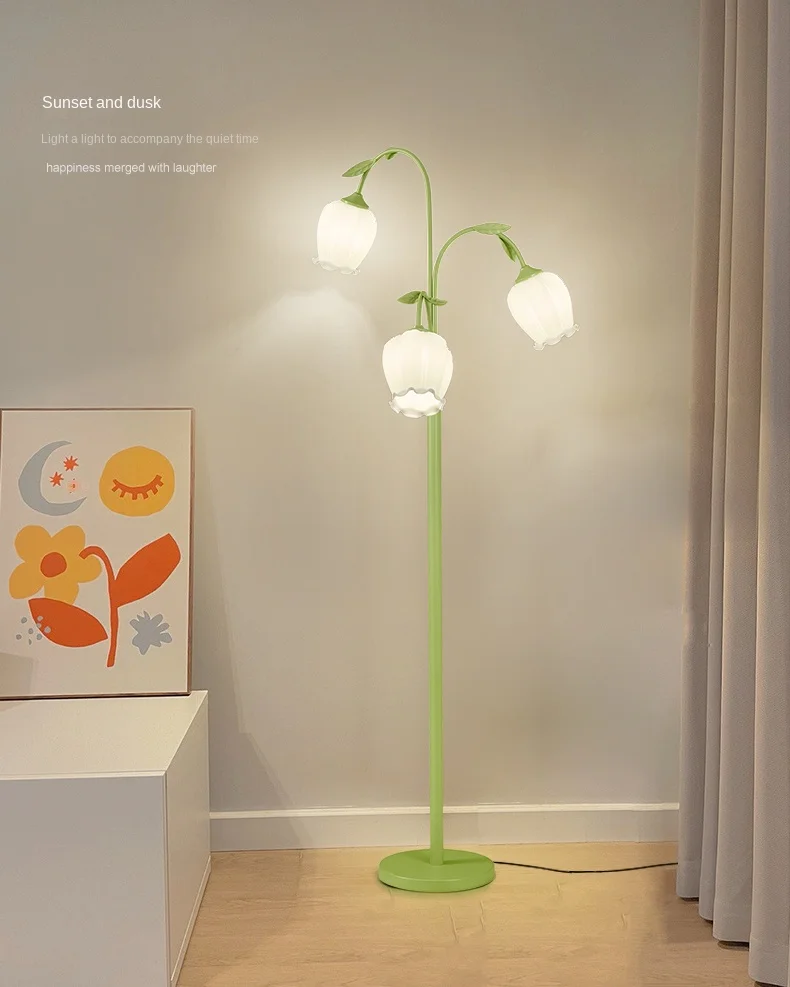 Nordic Bell Orchid Floor Lamp, Luminárias de