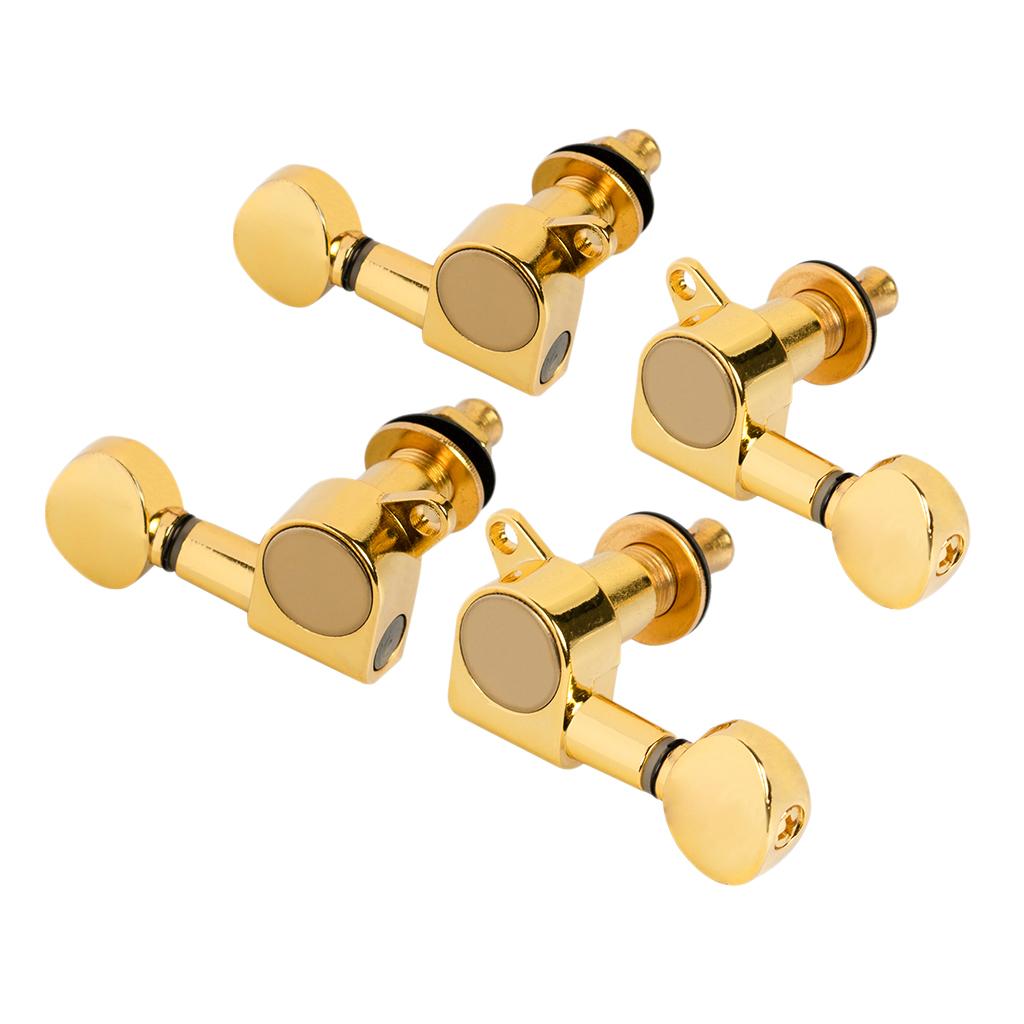 2L + 2R Ukelele Machine Heads Tuning Pegs Tuning Pegs Set for Ukelele, Golden, High Quality