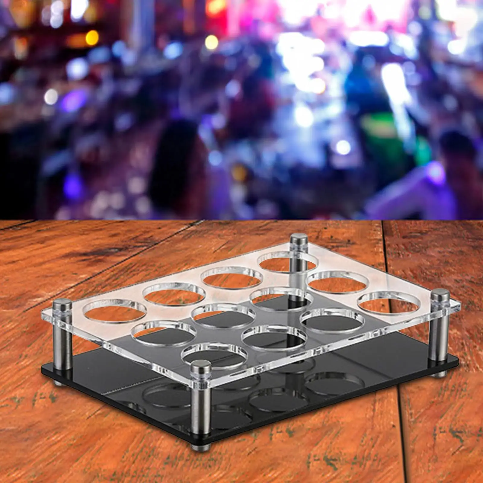 Glass Cup Tray Rack Save Space Cocktail Mugs Holder Round Holes Glasses Holder for Bar Tabletop Table Kitchen Parties