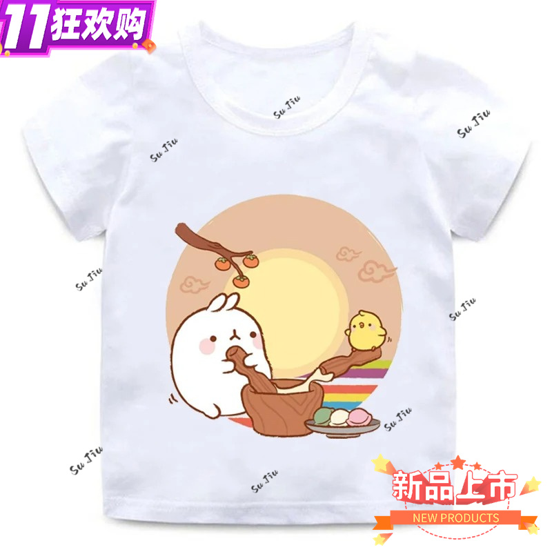 Title 8, T-shirt per ragazzi e ragazze cartoon Molang e ...