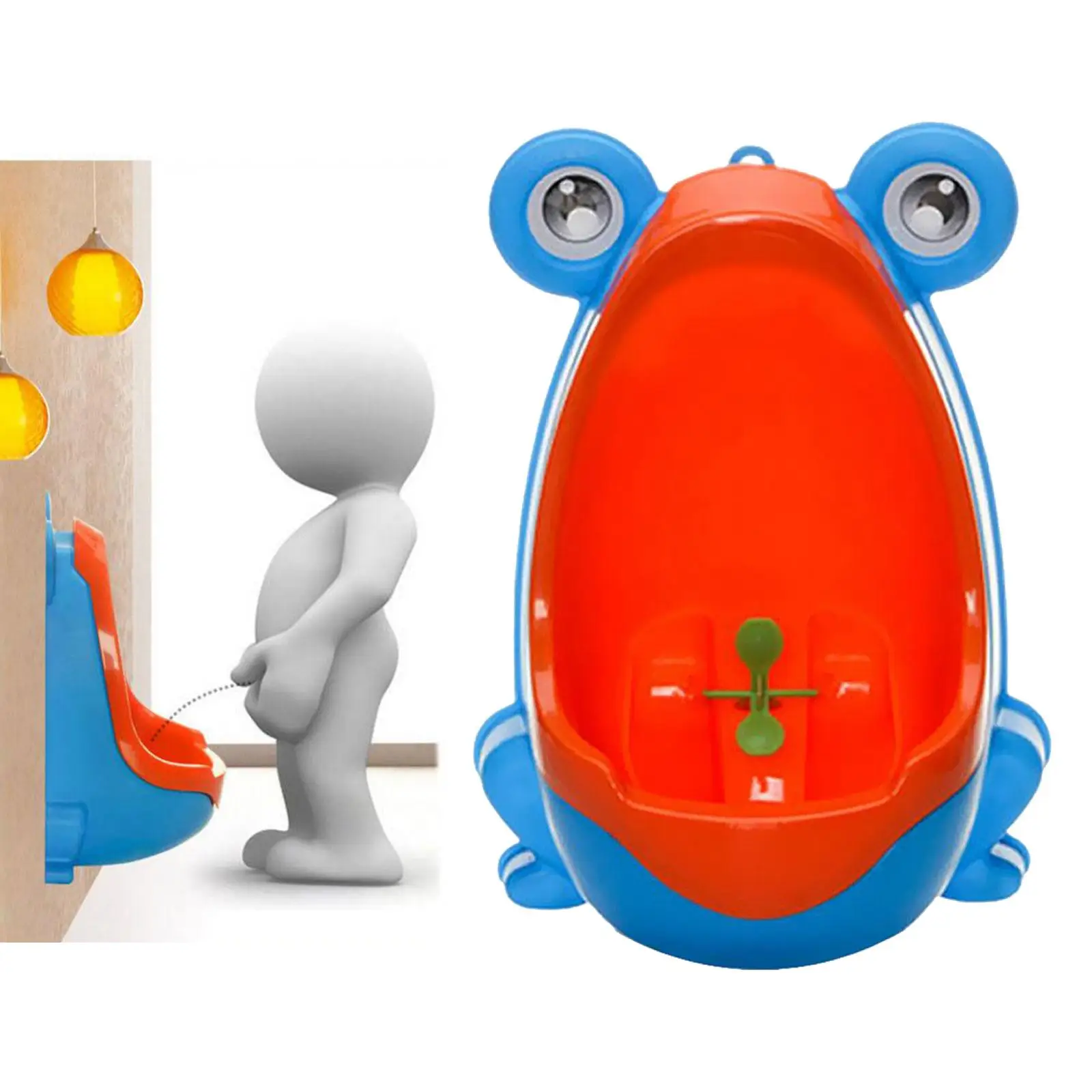 Boy Toilet Training Adjustable Height with Target Cartton Frog Potty Trainer Urinal for Indoor Outdoor Ages 2 and 6 Child