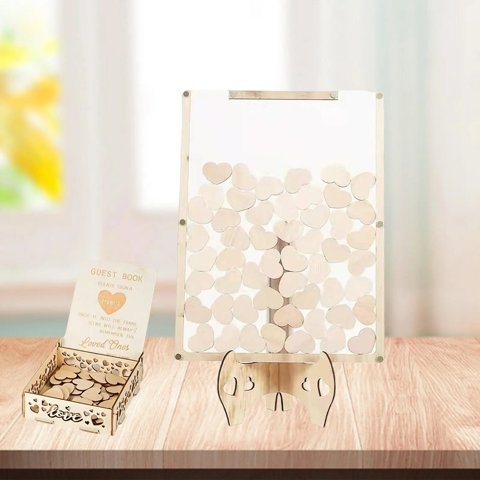 Wedding Guest Book/ Rustic Decor Gift Unique Sign Book/ for Special Events Baby Shower/ , Transparent Heart