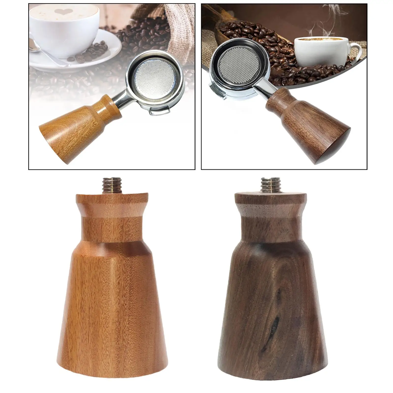 Wooden Portafilter Handle Accessories Crafts Kitchen Accessory Reusable Filter Holder Handle for Coffee Machine Filter Holder