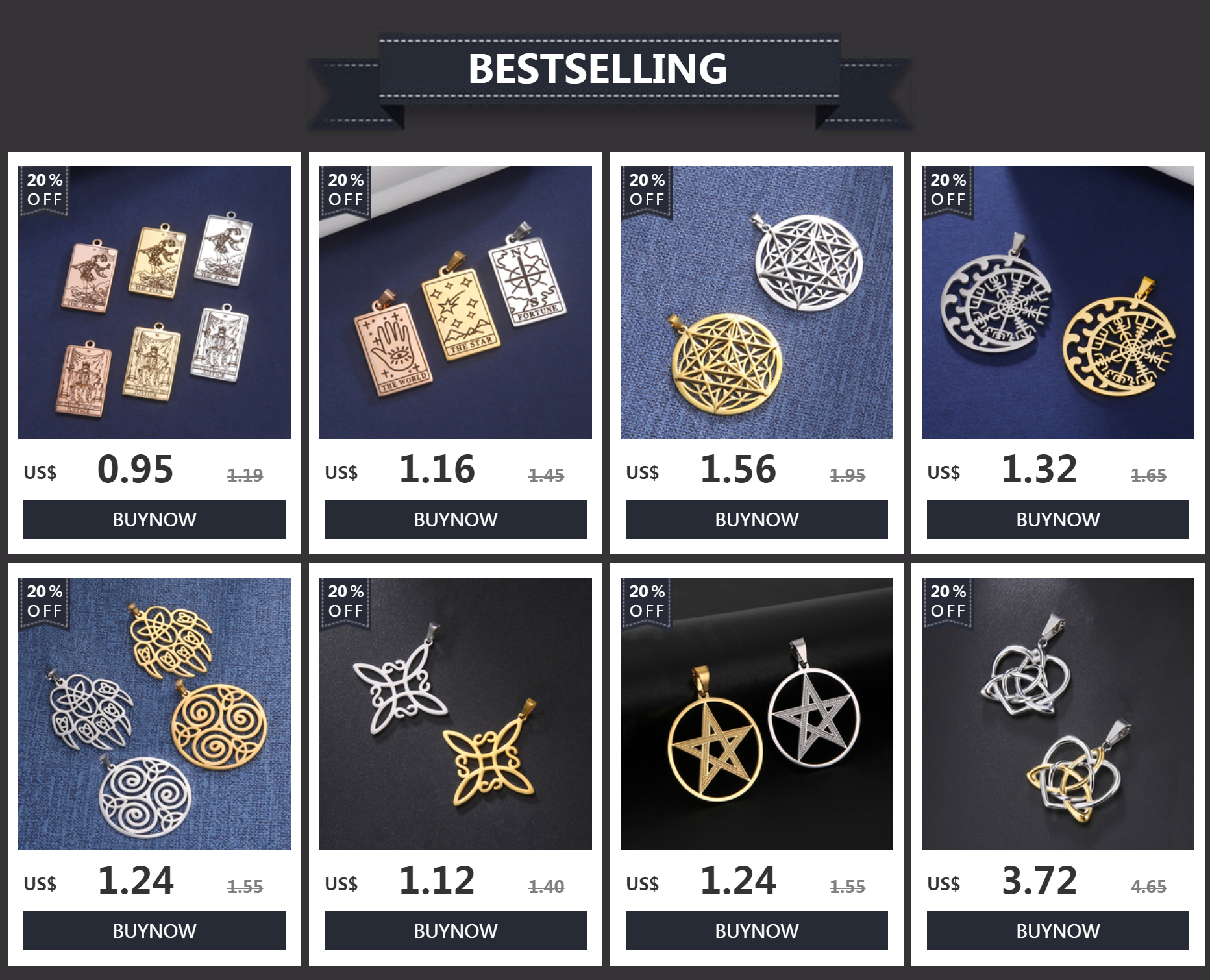 Dawapara Mondphase Pentagramm Konstellationen Anhänger Wicca Pagan Magisches Amulett Edelstahl Charms für die Schmuckherstellung – Detail 1