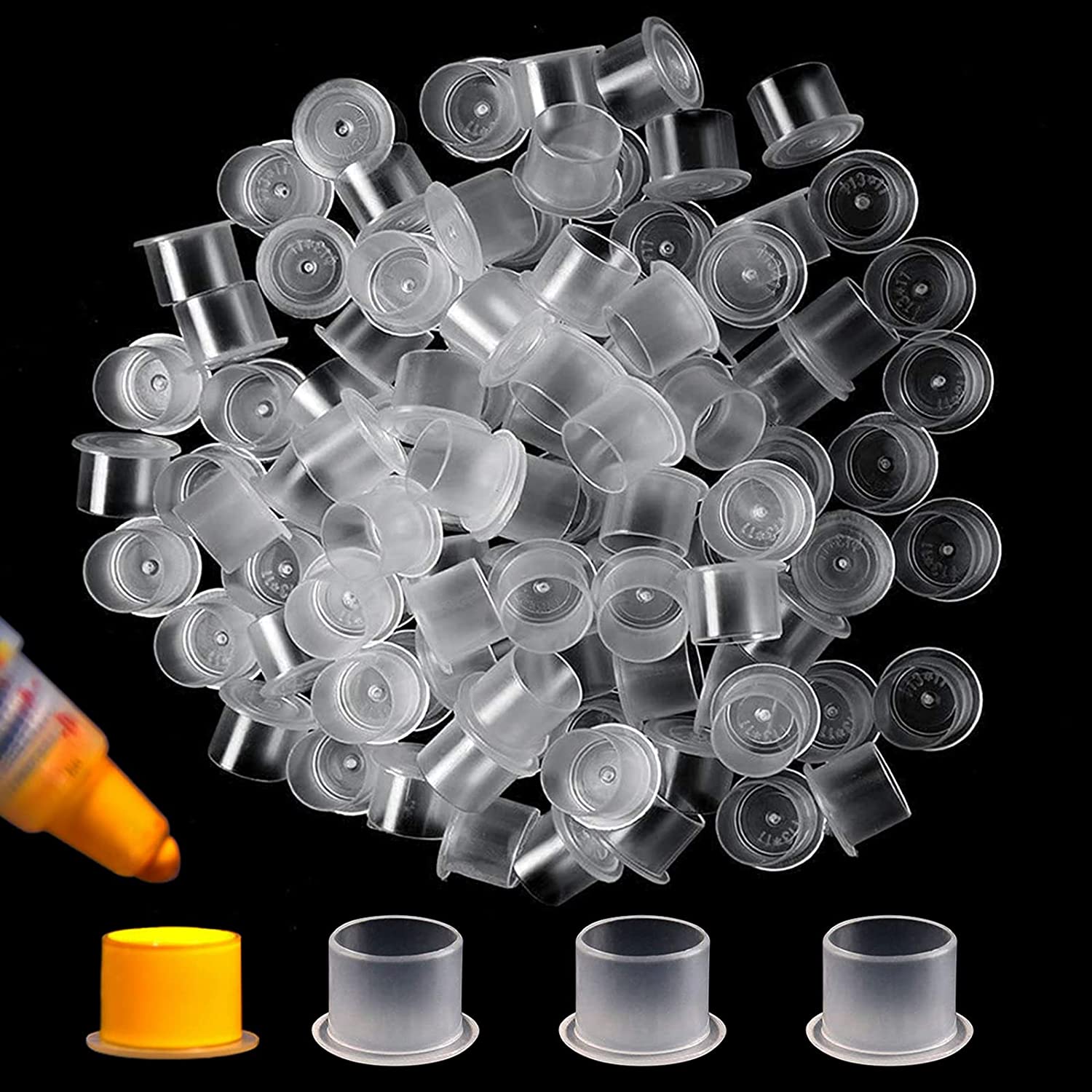 Best of 1000pcs Plastic Tattoo Ink Cups Caps 17mm 14mm 11mm Clear Self Standing Ink Caps Tattoo Pigment Cups Supply For Ink Reviews & Tips