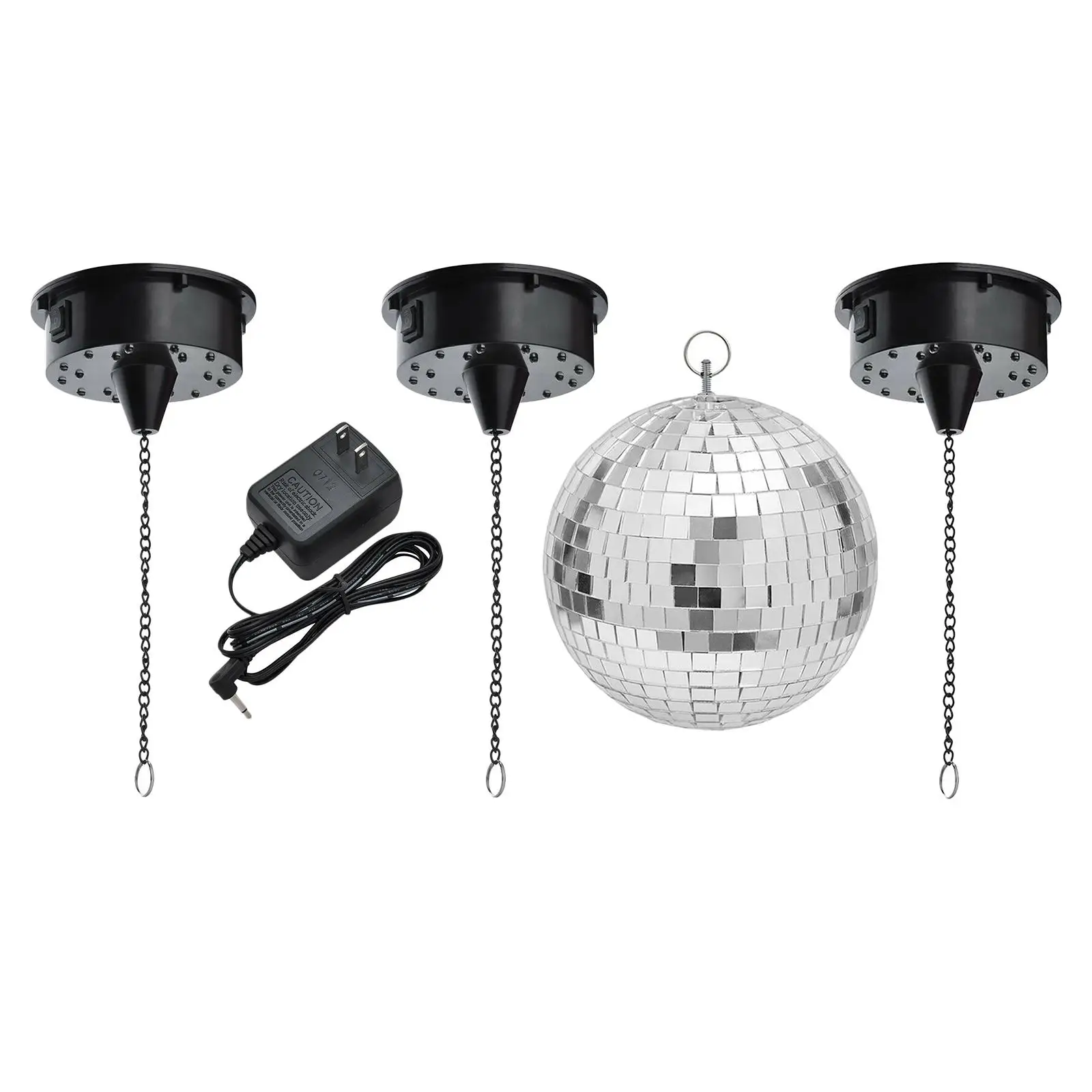 18 LED Lights Rotating Glass Mirror,  Ball, Sound Control Motor, Mirror Reflection  for   