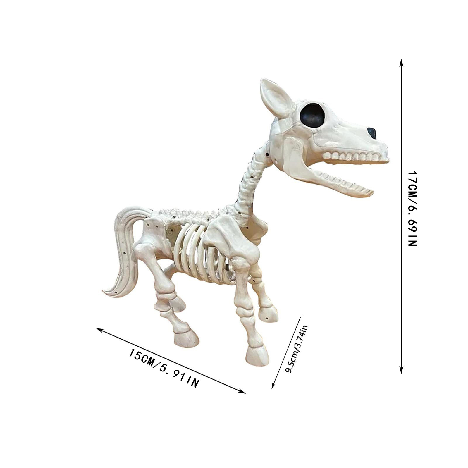 Украшение на Хэллоуин в виде животного, скелета, лошадь, украшение для  сада, лошадь, гостиная, фотоэлемент, реквизит для дома, страшные  принадлежности