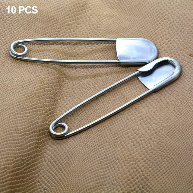 Stainless Steel Pins Fasteners  Stainless Steel Safety Pins - 10pcs 4  Stainless - Aliexpress