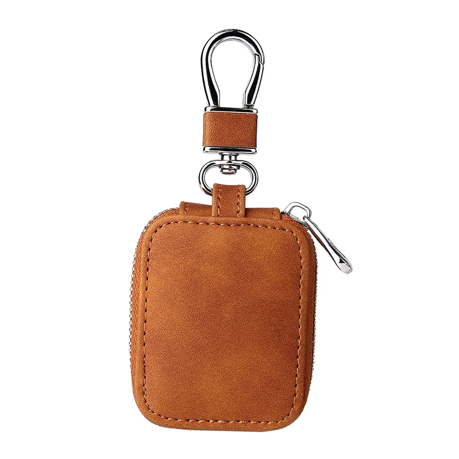 Earphone Case Shockproof with Keychain Retro Accs Portable Carrying Bag Pocket Artificial Leather Storage Bag Earbuds Case