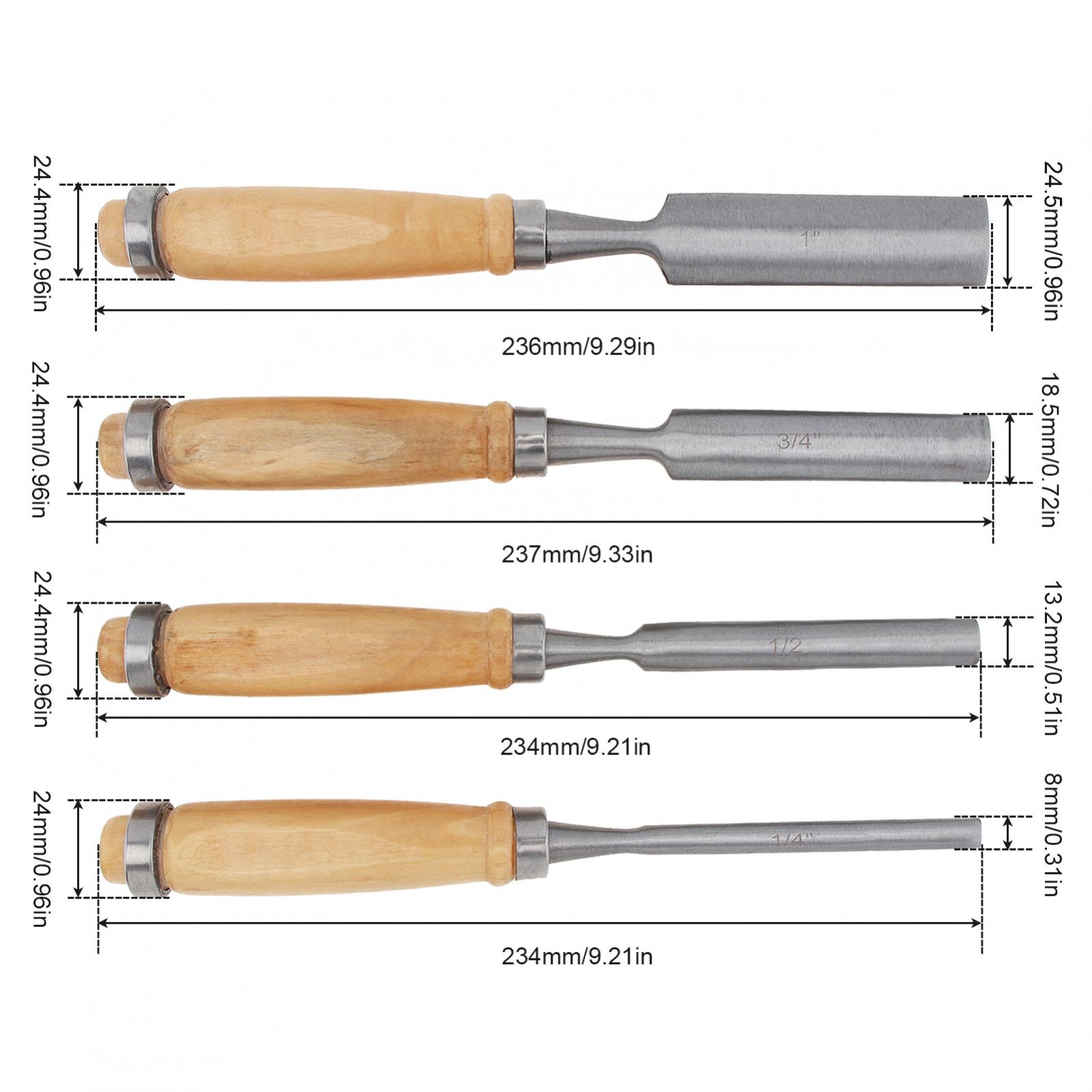 ferramentas, aço semi-circular, cinzéis Gouge, ferramenta para casa DIY, carpintaria, 4pcs