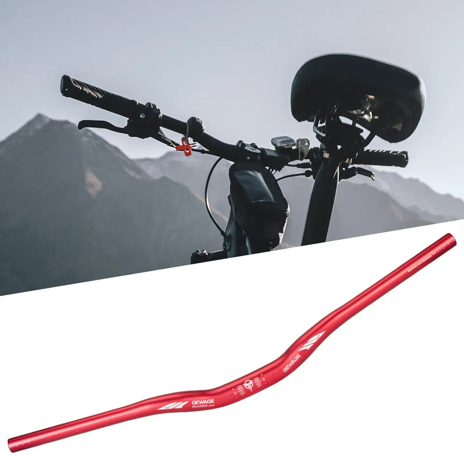 Mountain Bike Riser Handlebar Aluminum Alloy Extra Long Bar Clamp 31.8mm Riser 30mm Handle Bar for Racing Downhill Mountain Bike