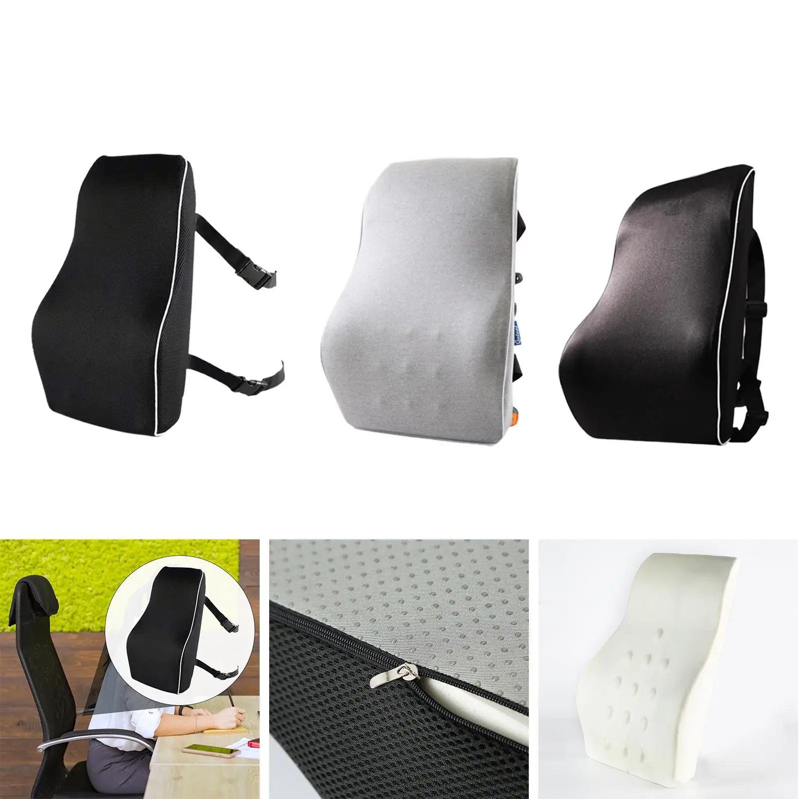 Lumbar s Relieve Back Pressure Memory Cotton Posture Cushions Waist Support  for Office Chair Car Seat Home Students