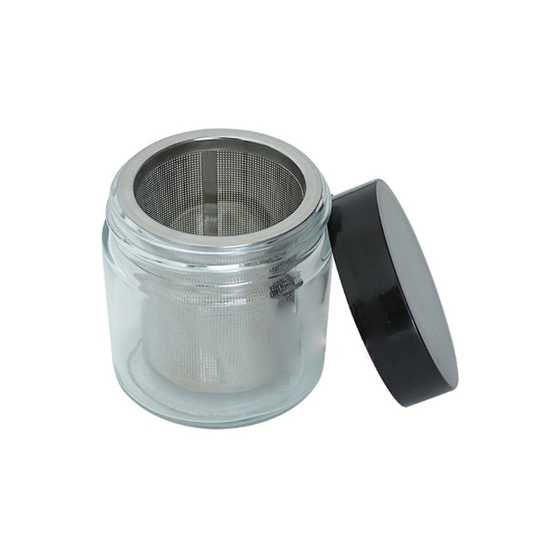 E0BF Diamond Washing Cup Cleaning Glass Jar Bottle with Metal Sieve Cleaner