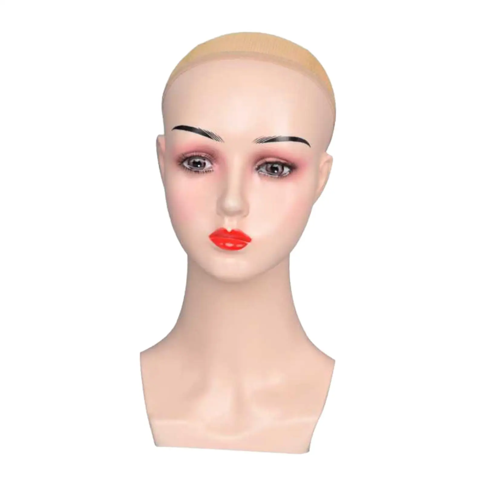 Female Bald Mannequin Head Hat Display Rack Multipurpose Wig Display Model for Necklace Jewelry Hairpieces Wigs Making Hats