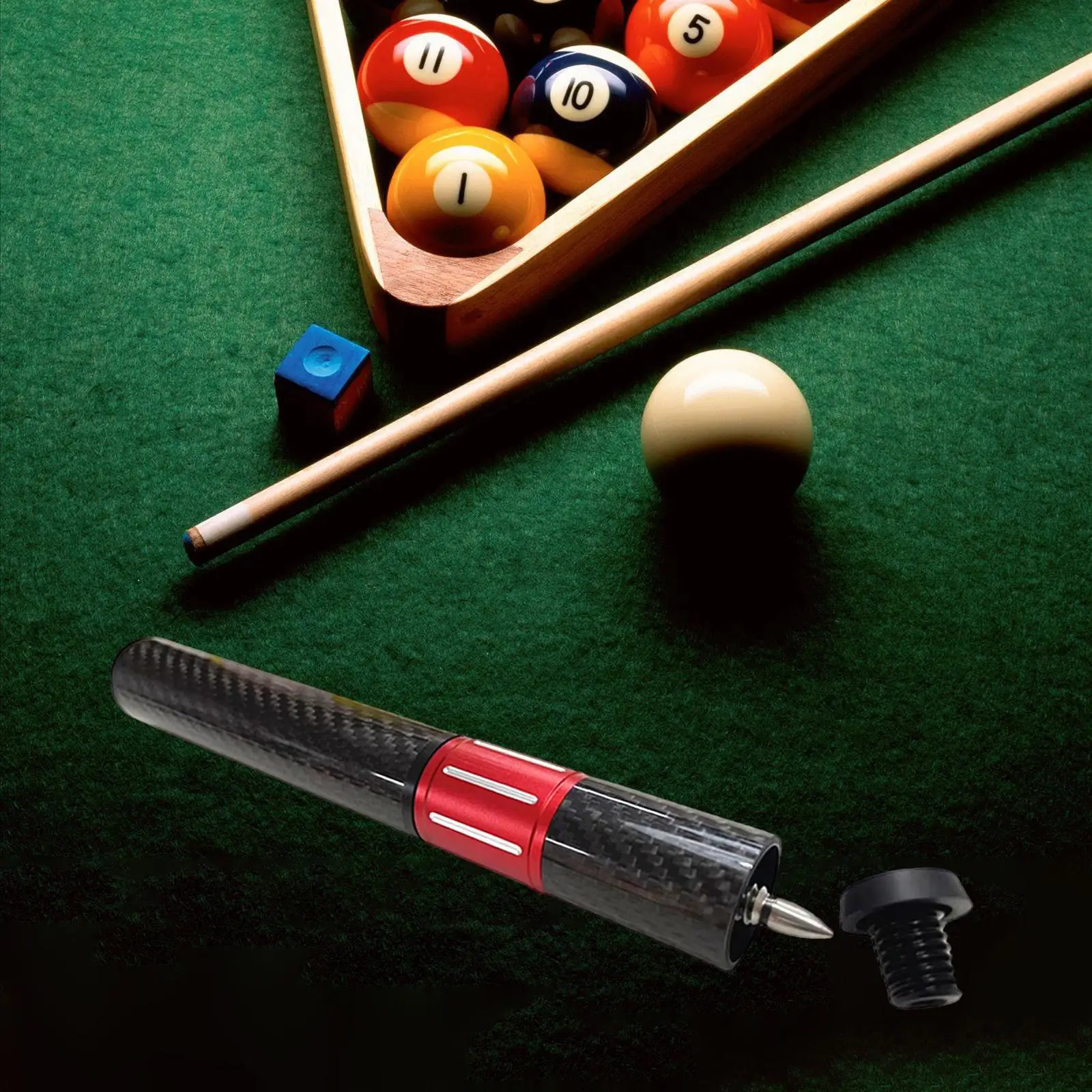 Pool Cue Extension Lightweight Aluminum Alloy Cue Shaft Holder Parts Snooker Pool Cue Extender Billiard Cues Weighted
