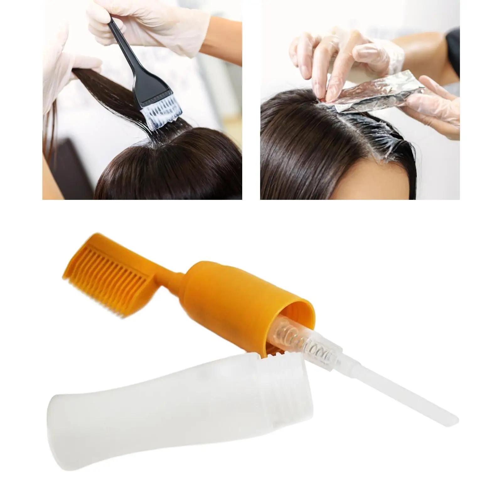 Hair Dye Refillable Bottle Reusable Hair Coloring Applicator Comb for Styling Salon