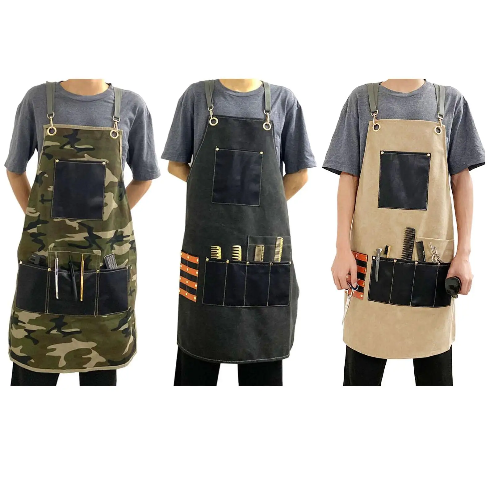 Hair Cutting Hairdressing Barber Apron w/ Pockets for Barber Hairstylist Hairdresser Butcher Artist Cooking Beauty Garden